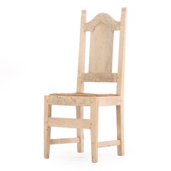 Set of 6 Belgian Dining Chairs with Rush Seats and High Arched Backs, 1960s