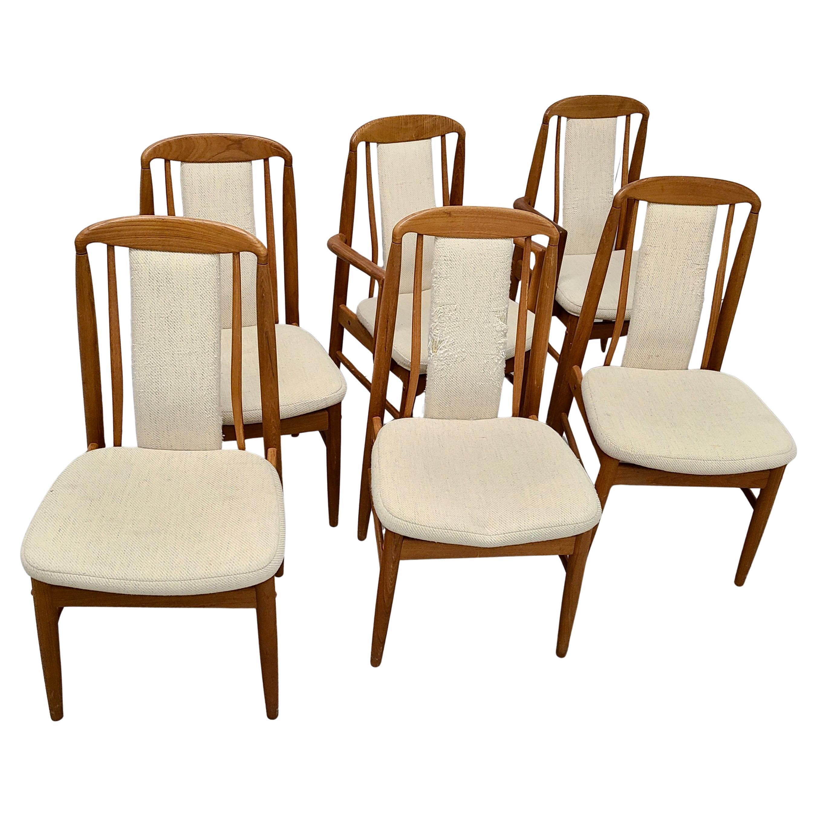 Set di 6 sedie da pranzo in teak Benny A. Linden in vendita 6