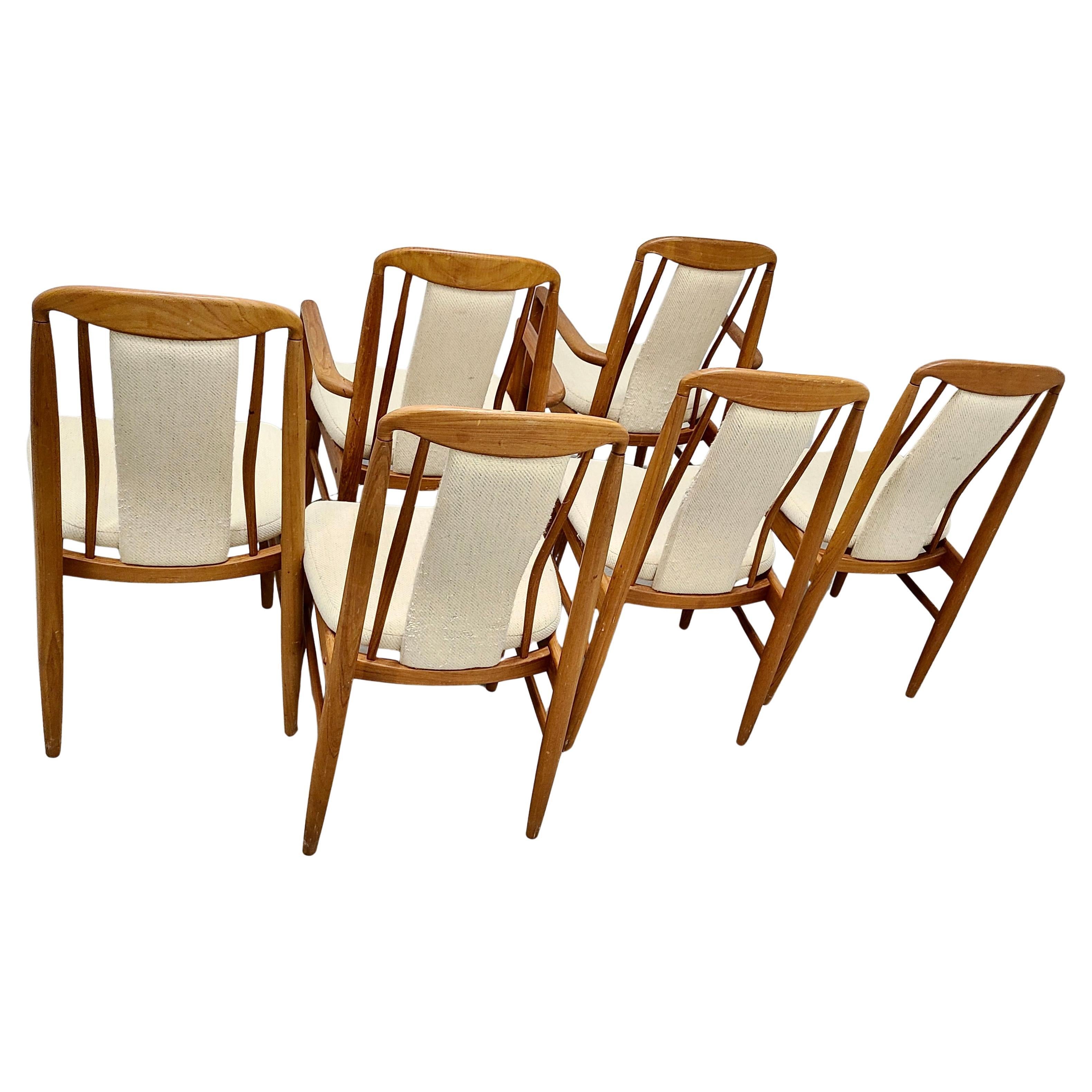 Set di 6 sedie da pranzo in teak Benny A. Linden in vendita 1