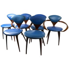Juego de 6 sillas de comedor de madera contrachapada curvada by Cherner for Plycraft