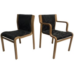 Set of 6 Bentwood Chairs by Bill Stephen for Knoll, 4 Sides, 2 Arms