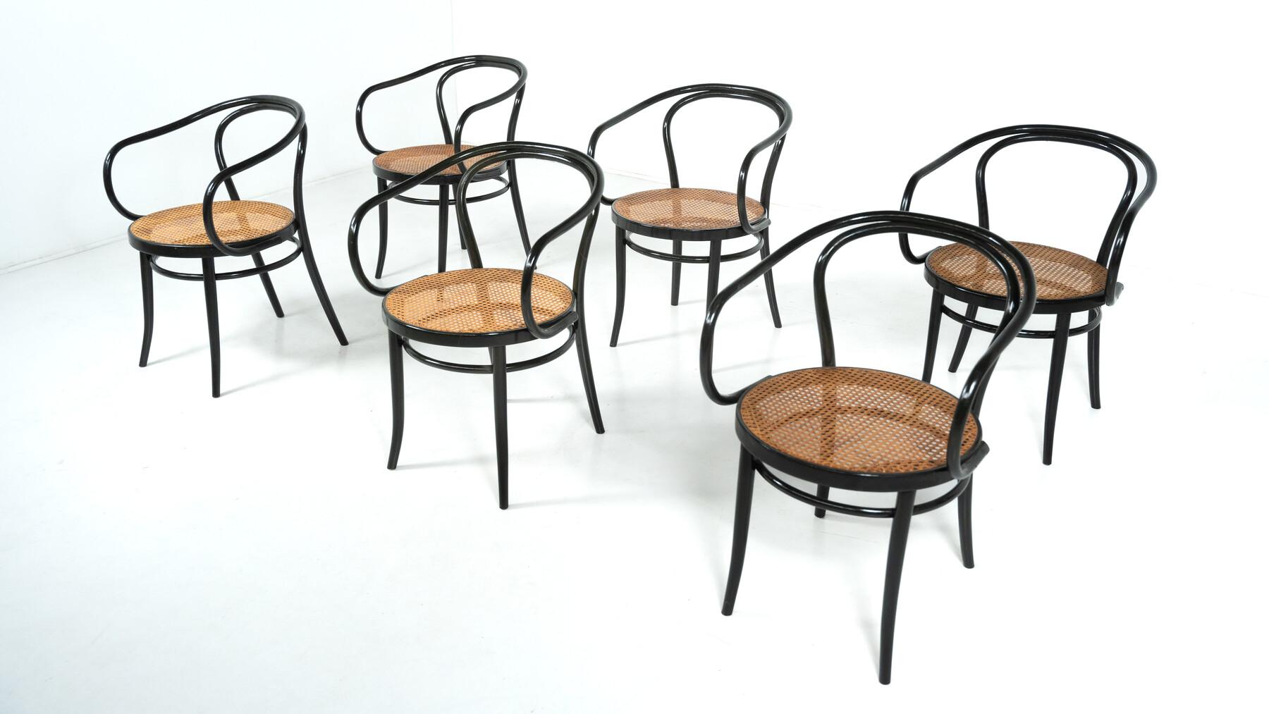 Ensemble de 6 chaises en bois courbé de Thonet, Autriche, années 1920 en vente 6