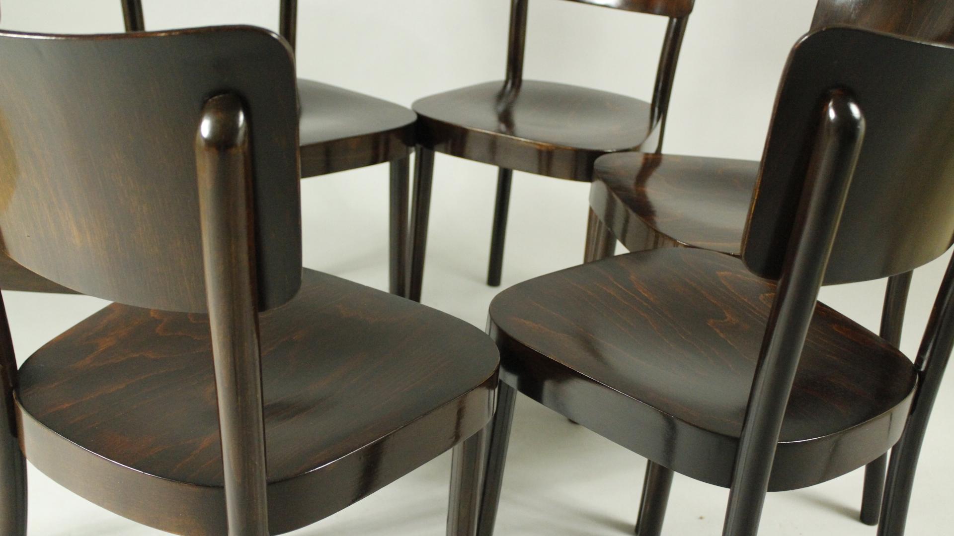 Set of 6 Bentwood Dining Chairs from Ton, 1950s For Sale 1