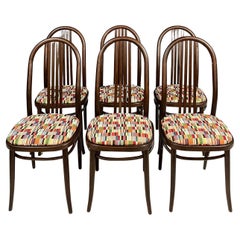 Set di 6 sedie da pranzo in legno curvato nello stile di Josef Hoffmann, anni '70