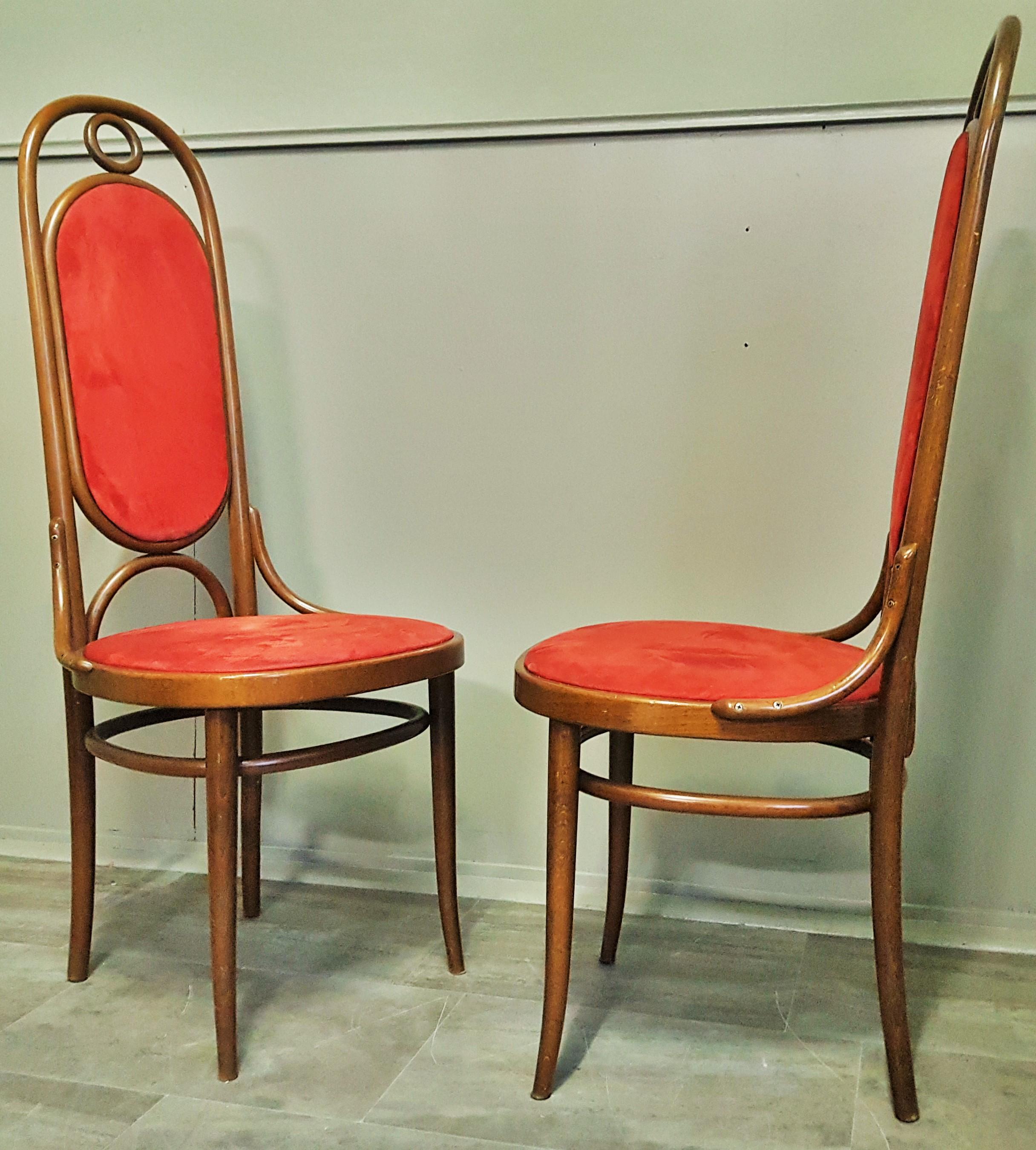 Daim Lot de 6 chaises de salle à manger à dossier cintré en bois courbé de Thonet, Allemagne