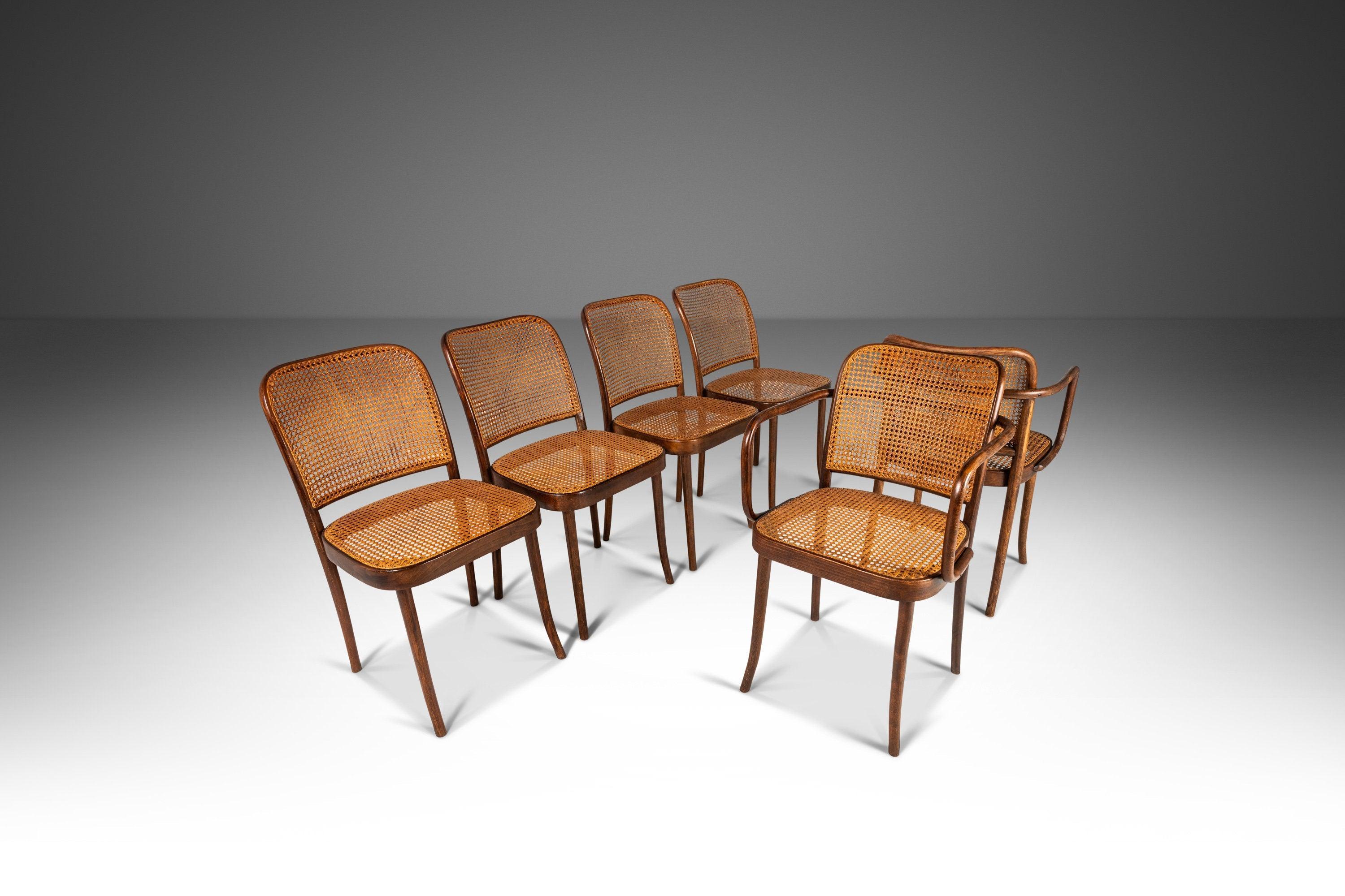Set of (6) Bentwood Prague Model 811 Dining Chairs by Josef Frank Josef Hoffmann 3
