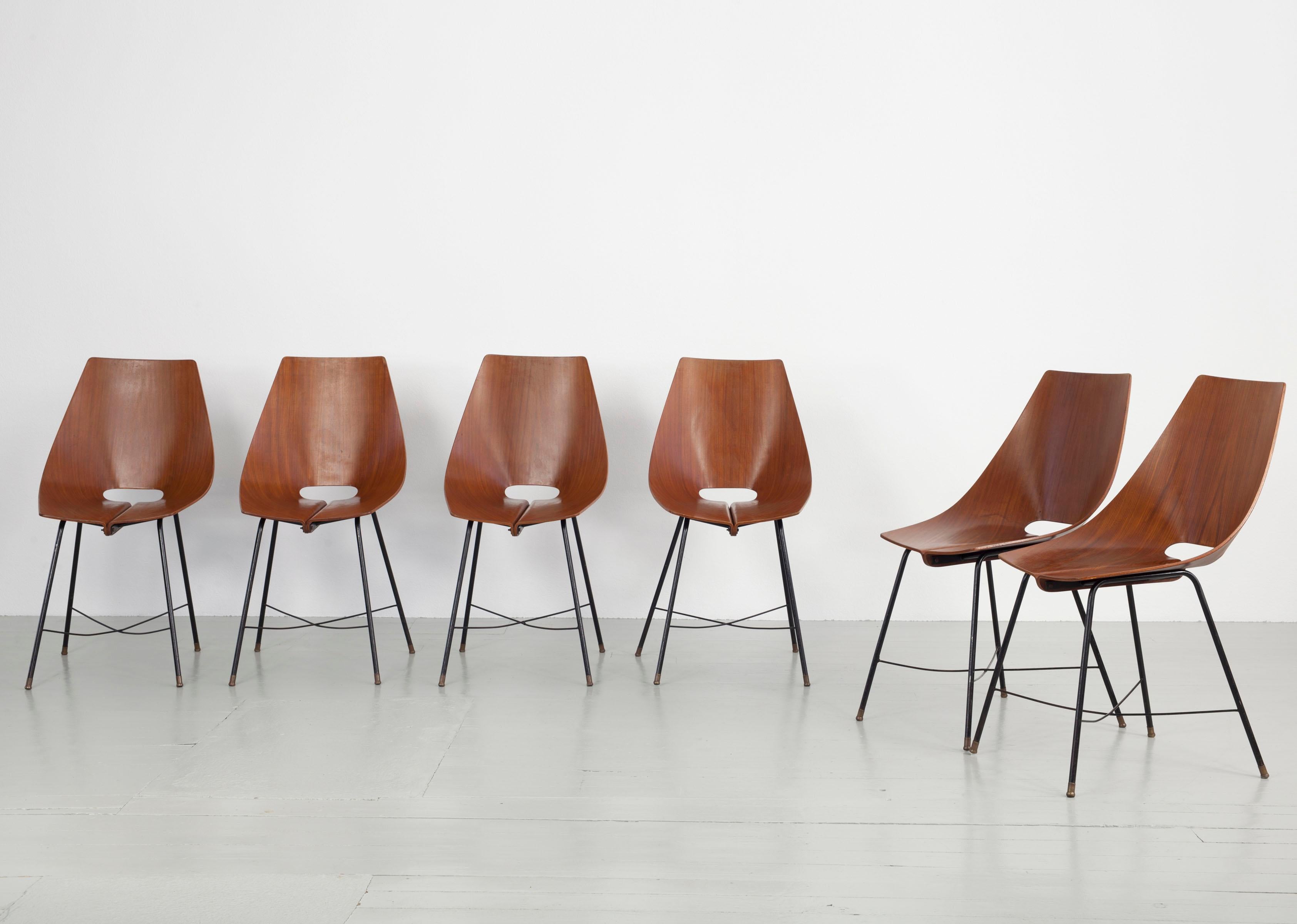 Set of 6 Bentwood Side Chairs by Societa Compensati Curvati, Italy For Sale 3