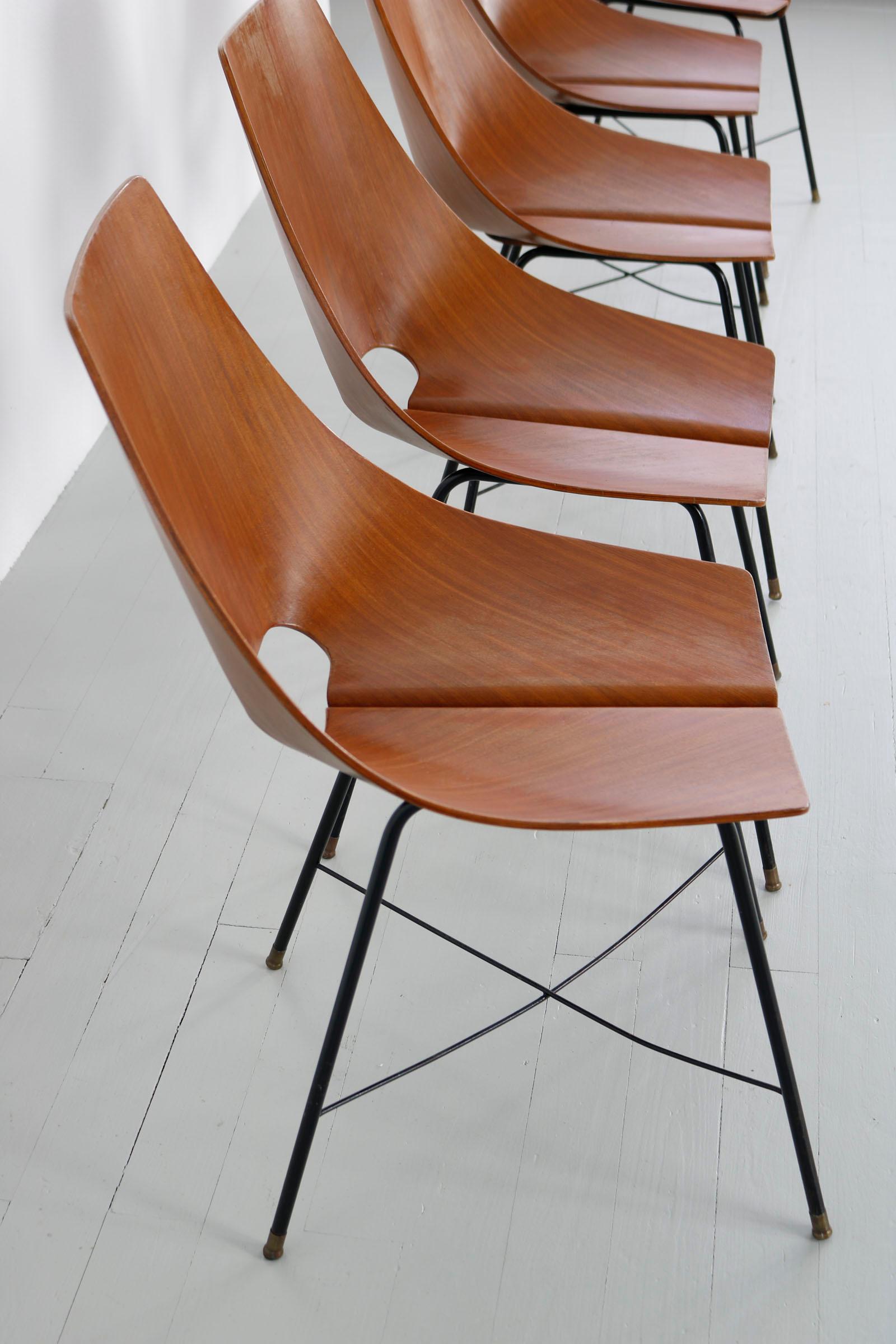 Set of 6 Bentwood Side Chairs by Societa Compensati Curvati, Italy For Sale 10