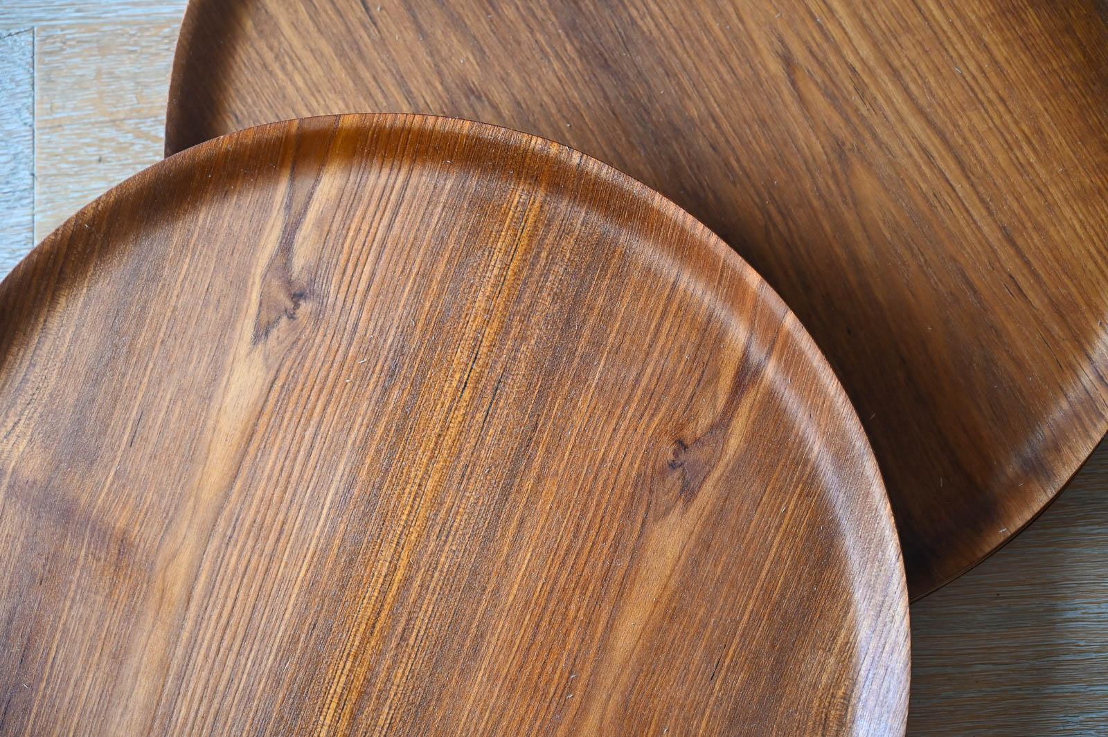 Molded Set of 6 Bentwood Teak Charger Plates 18