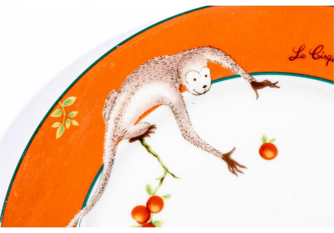 Hollywood Regency Set Of 6 Bernardaud Limoges For Le Cirque Orange Salad Plates