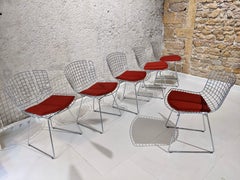 Set of 6 Bertoia Chairs for Knoll