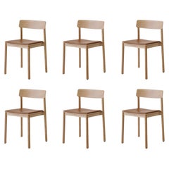 Set of 6 Betty Chairs Tk3, in Noble Aniline leather Cognac & Oak for &Tradition