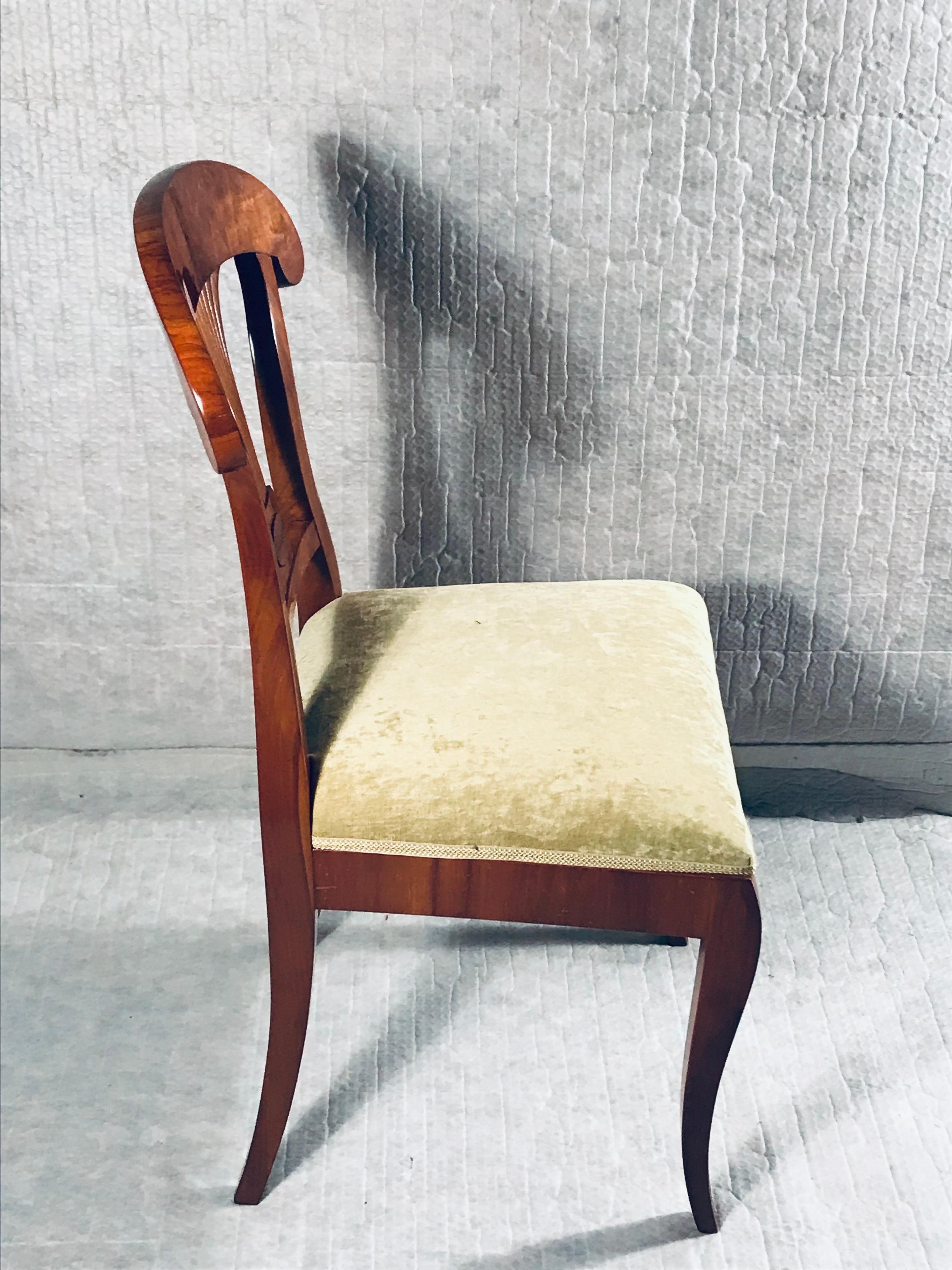 Veneer Set of 6 Biedermeier Chairs, 1820 For Sale