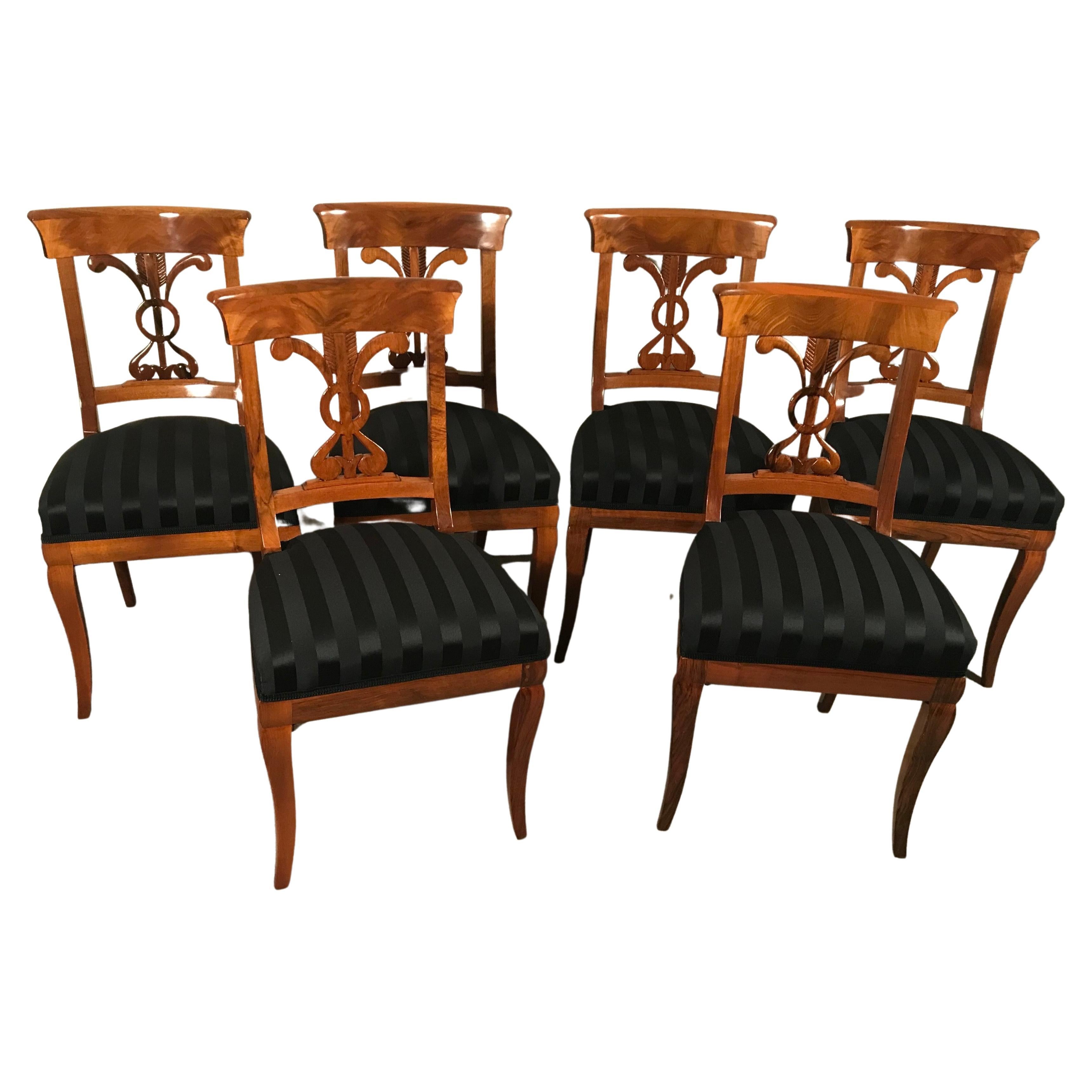 Set of 6 Biedermeier Dining Chairs, South Germany, 1820