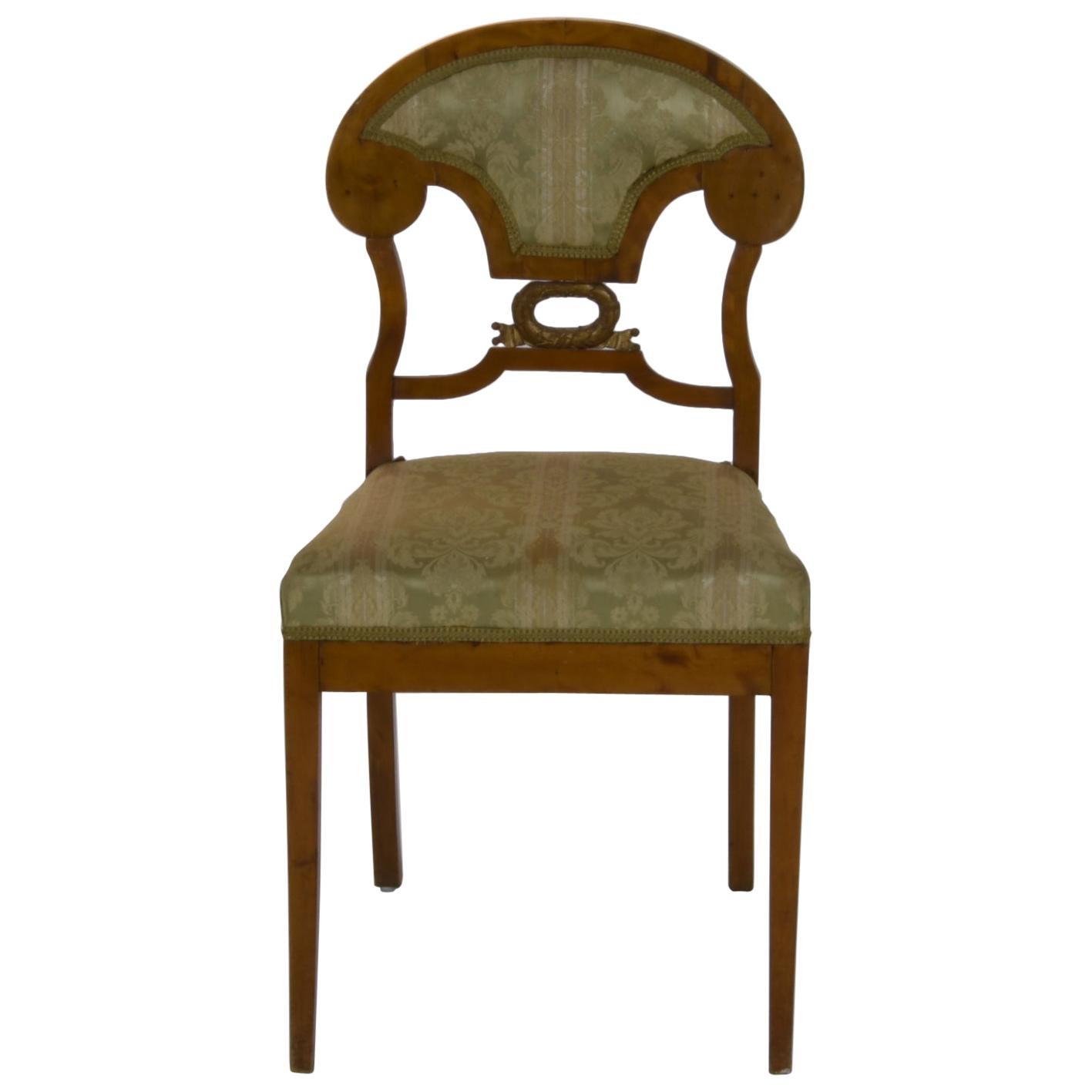 Set of 6 Biedermeier “Schaufelstuhl” Shovel Chairs Birch, circa 1830 For Sale