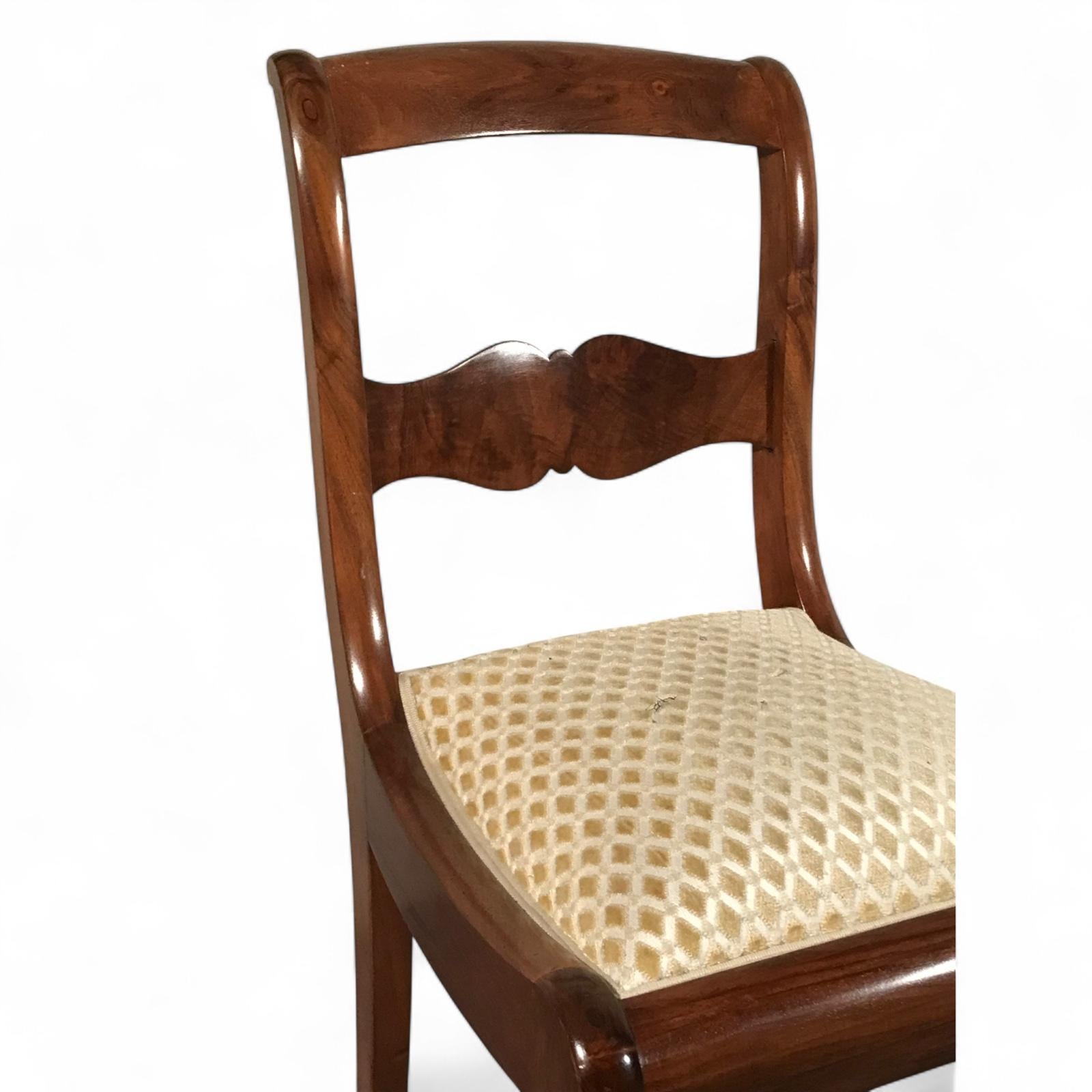 German Set of 6 Biedermeier Style Dining Chairs, 19th century For Sale