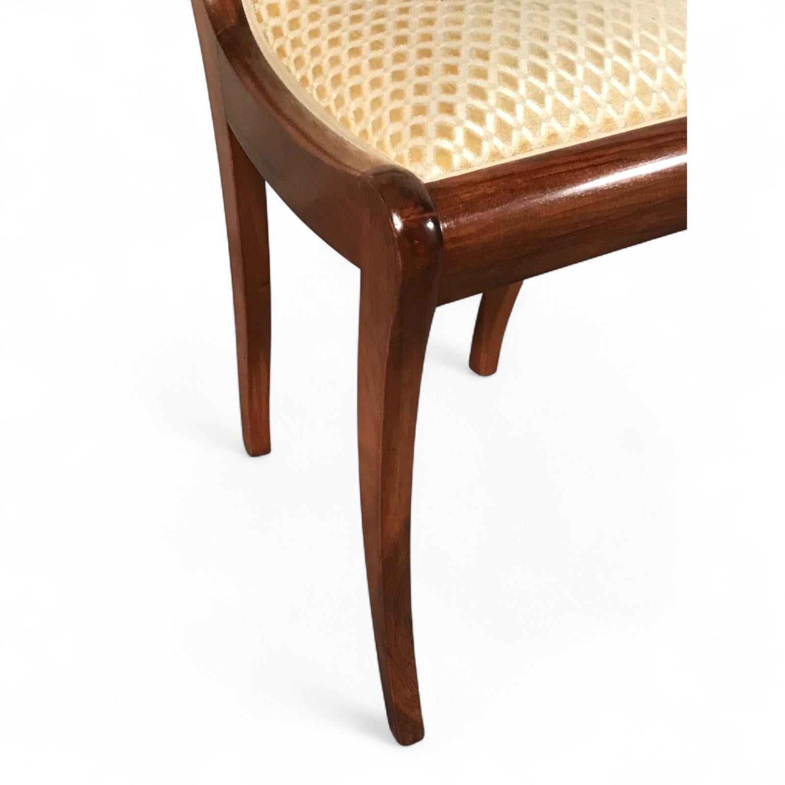 Veneer Set of 6 Biedermeier Style Dining Chairs, 19th century For Sale