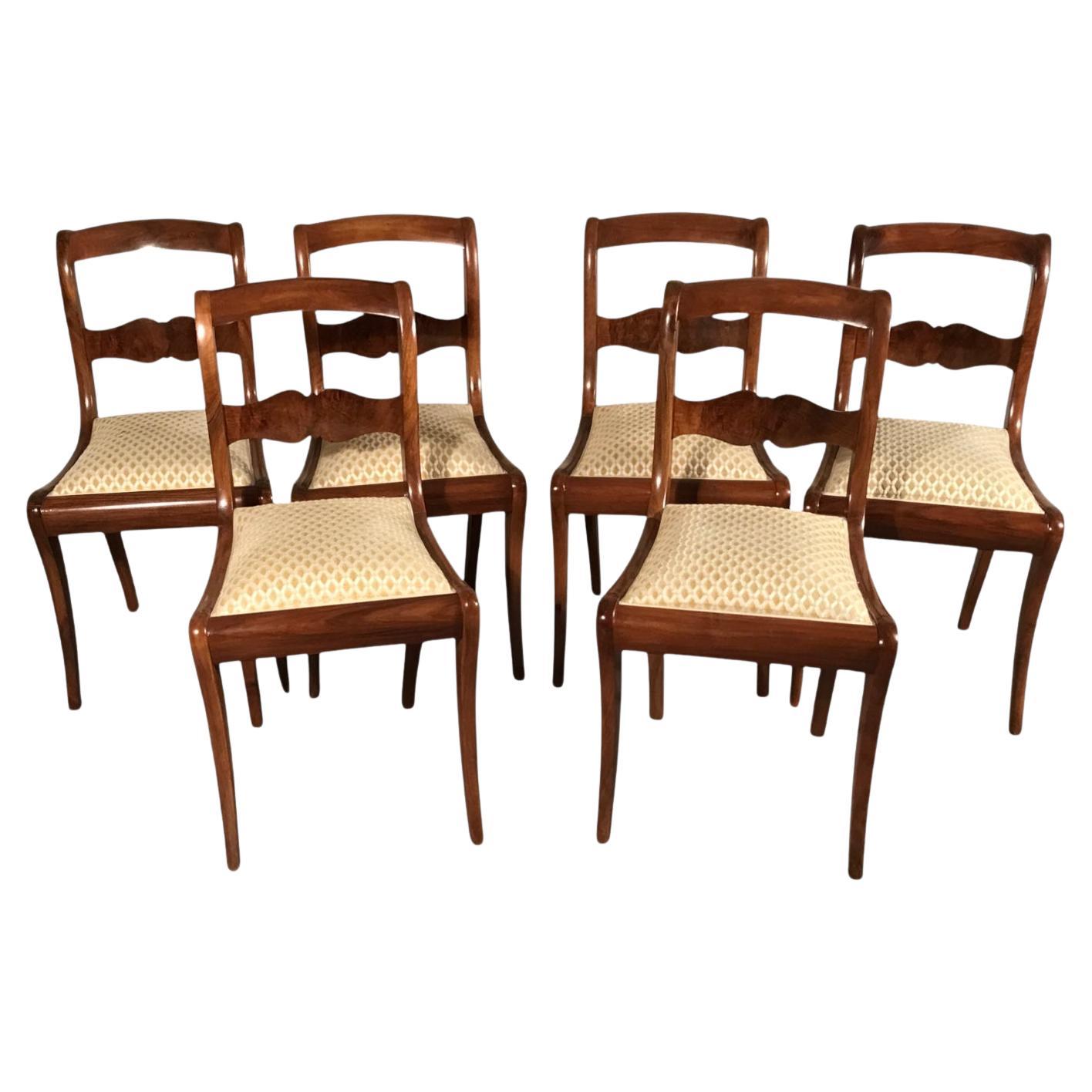 Set of 6 Biedermeier Style Dining Chairs, 19th century For Sale