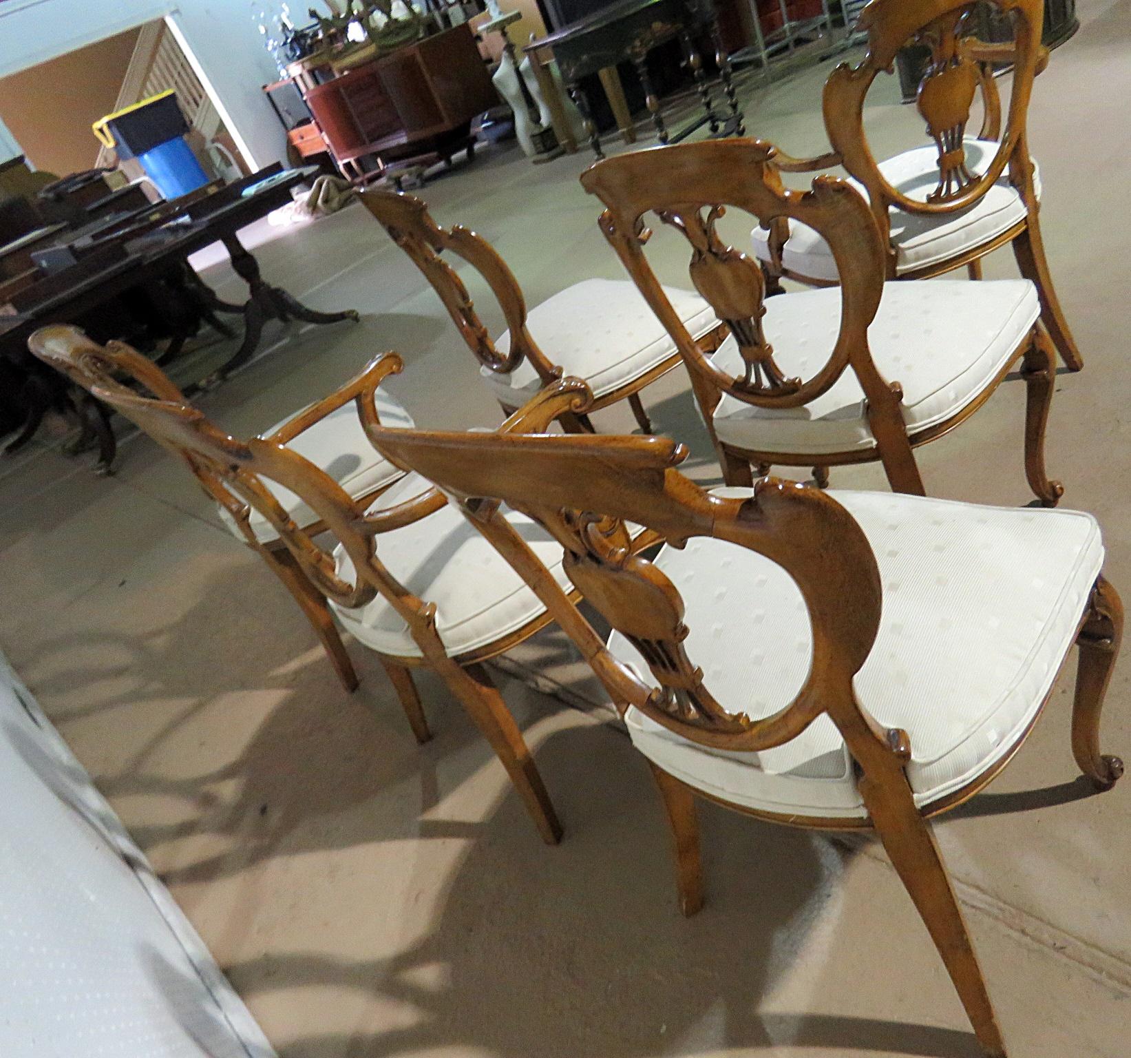 Set of 6 French Louis XV or Swedish Style Dining Chairs 4