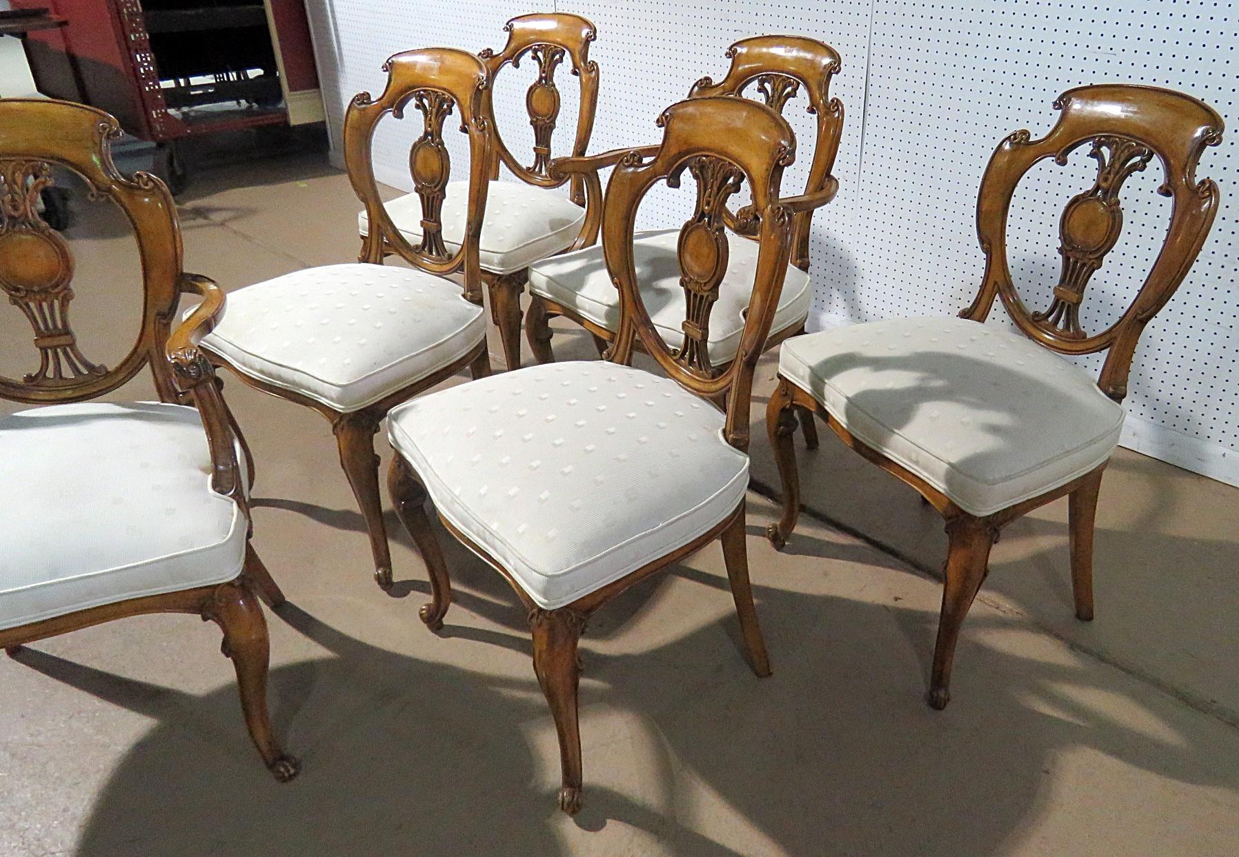 20th Century Set of 6 French Louis XV or Swedish Style Dining Chairs