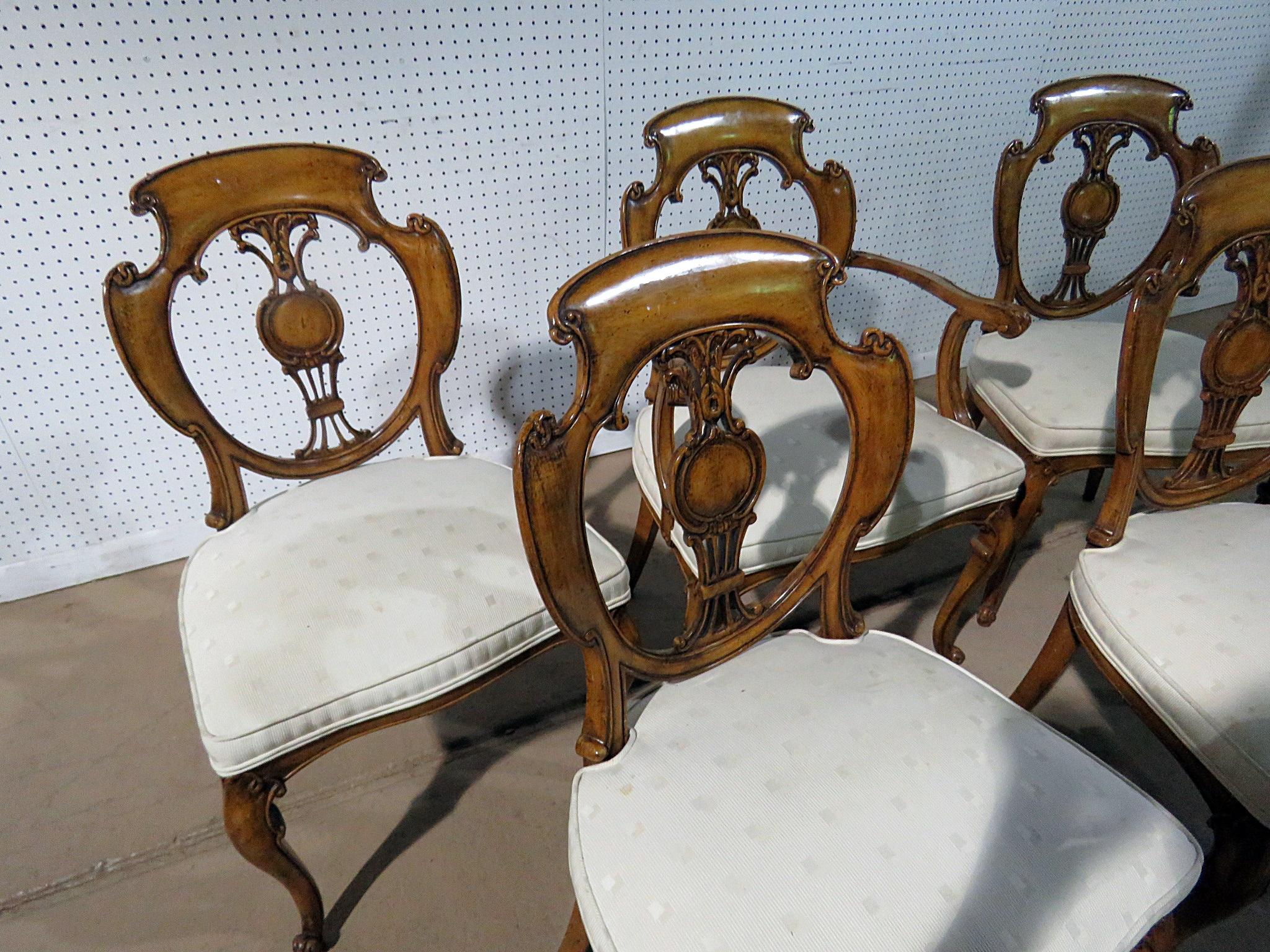 Set of 6 French Louis XV or Swedish Style Dining Chairs 2