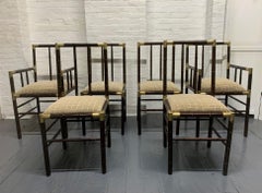 Set of 6 Billy Haines Style Faux Bamboo Dining Chairs