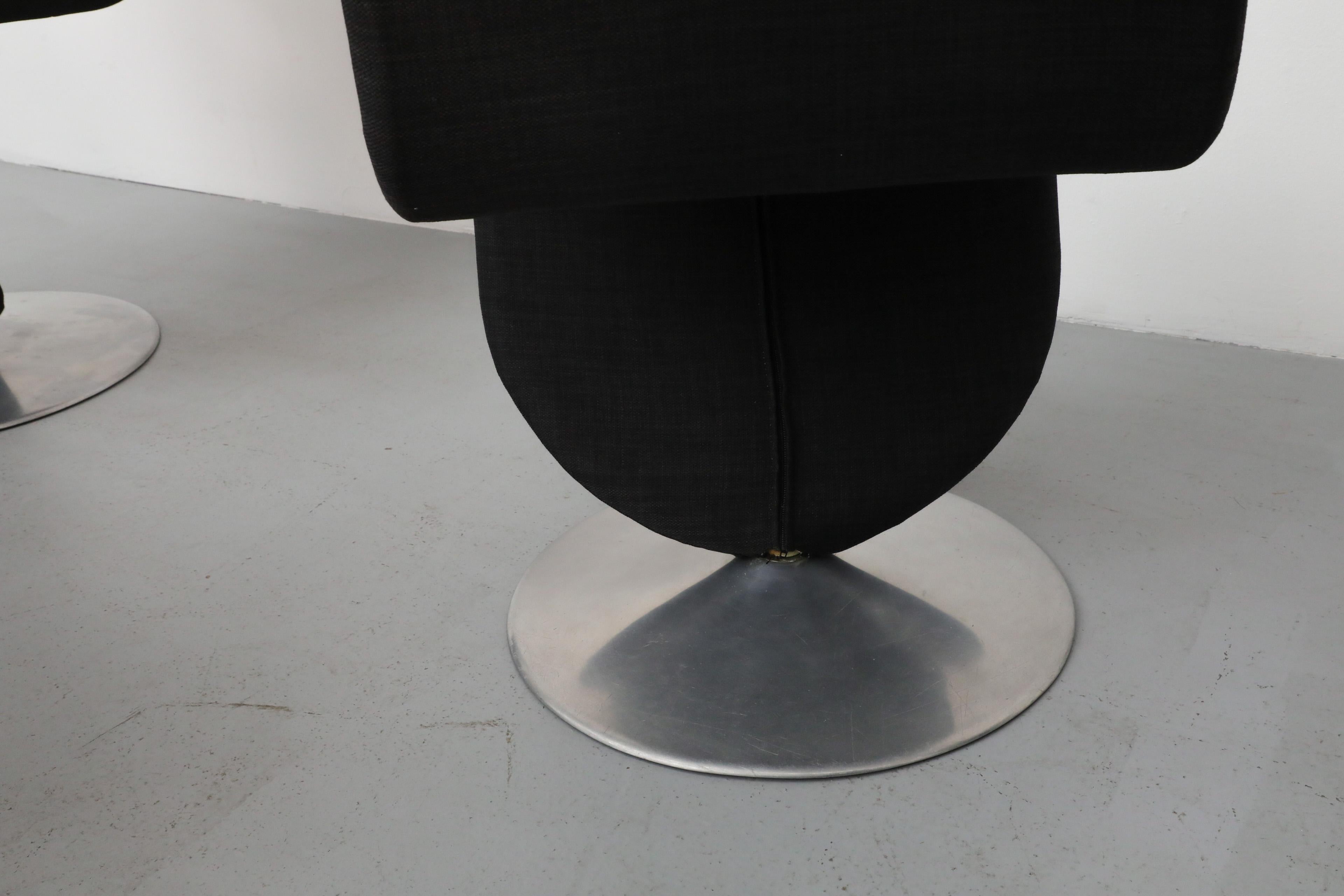 Satz von 6 schwarzen Esszimmerstühlen der Serie 1-2-3 von Verner Panton für Rosenthal, 1980er Jahre im Angebot 3