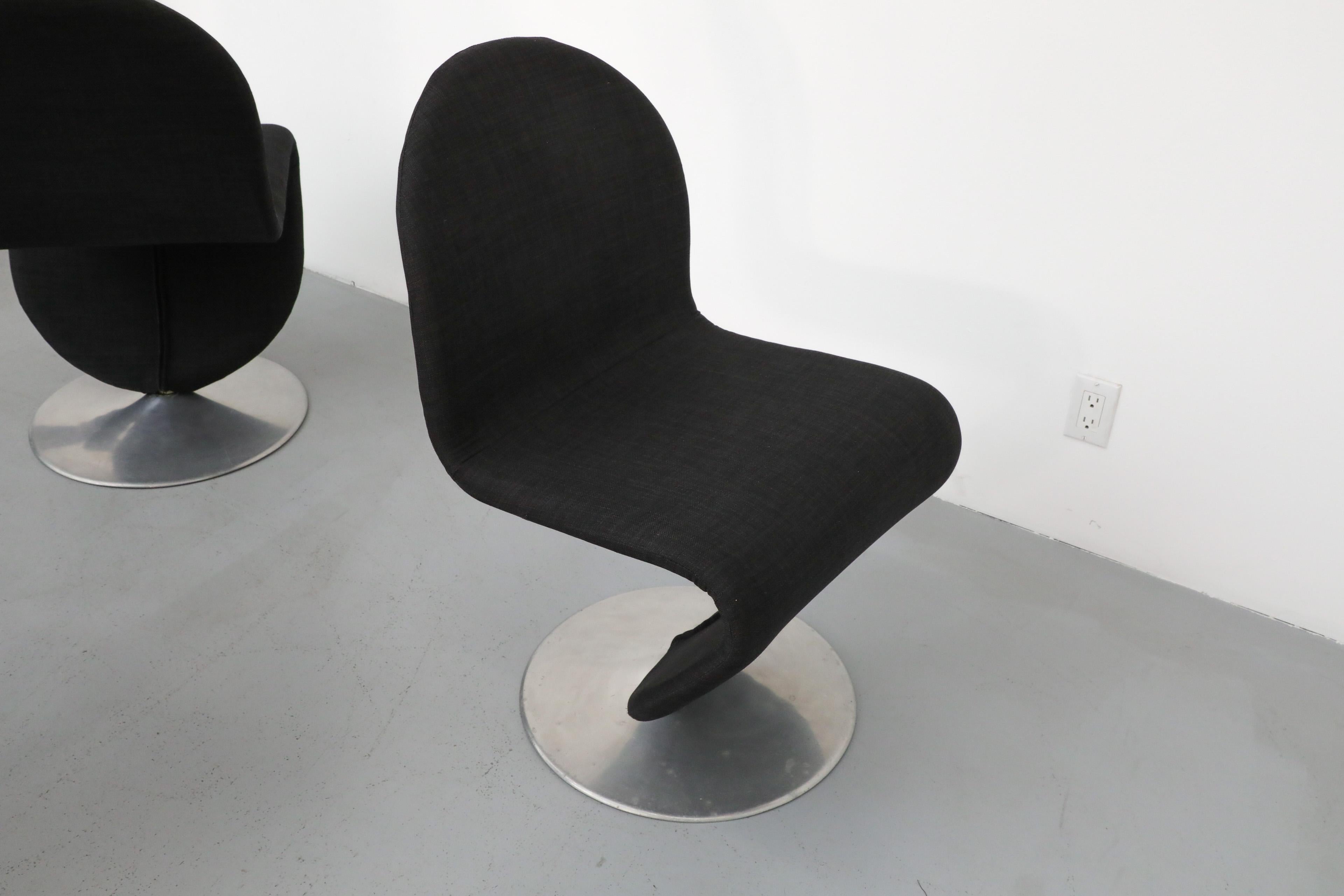 Satz von 6 schwarzen Esszimmerstühlen der Serie 1-2-3 von Verner Panton für Rosenthal, 1980er Jahre (Ende des 20. Jahrhunderts) im Angebot