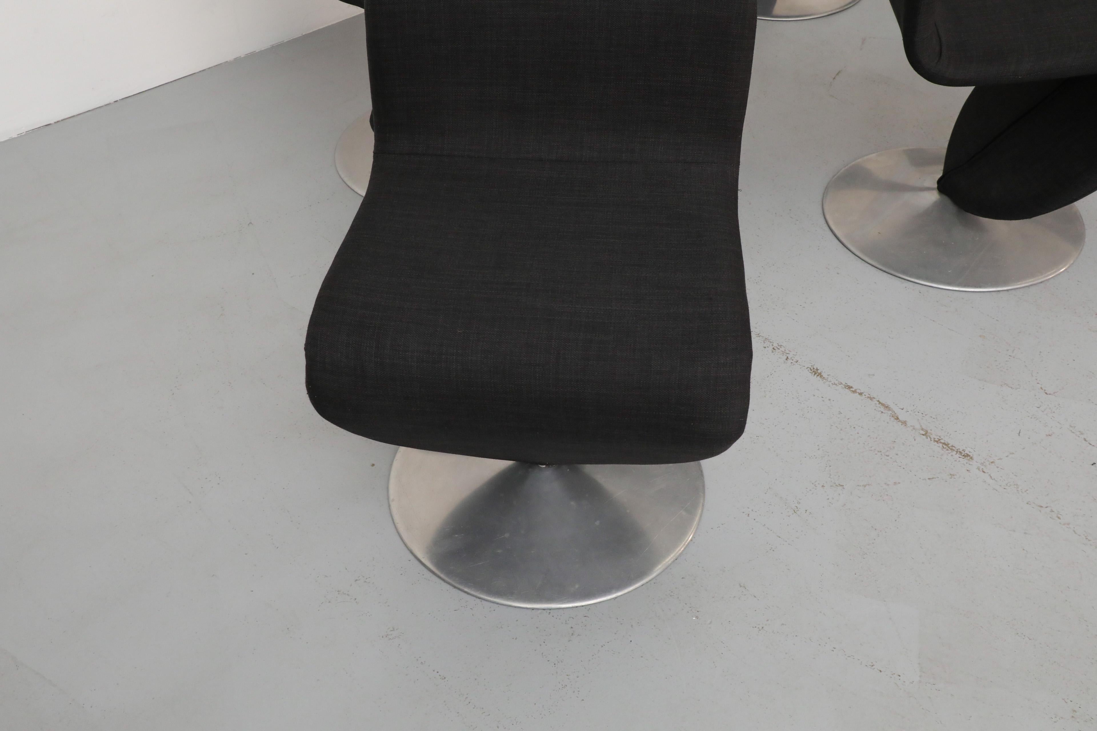Satz von 6 schwarzen Esszimmerstühlen der Serie 1-2-3 von Verner Panton für Rosenthal, 1980er Jahre im Angebot 1