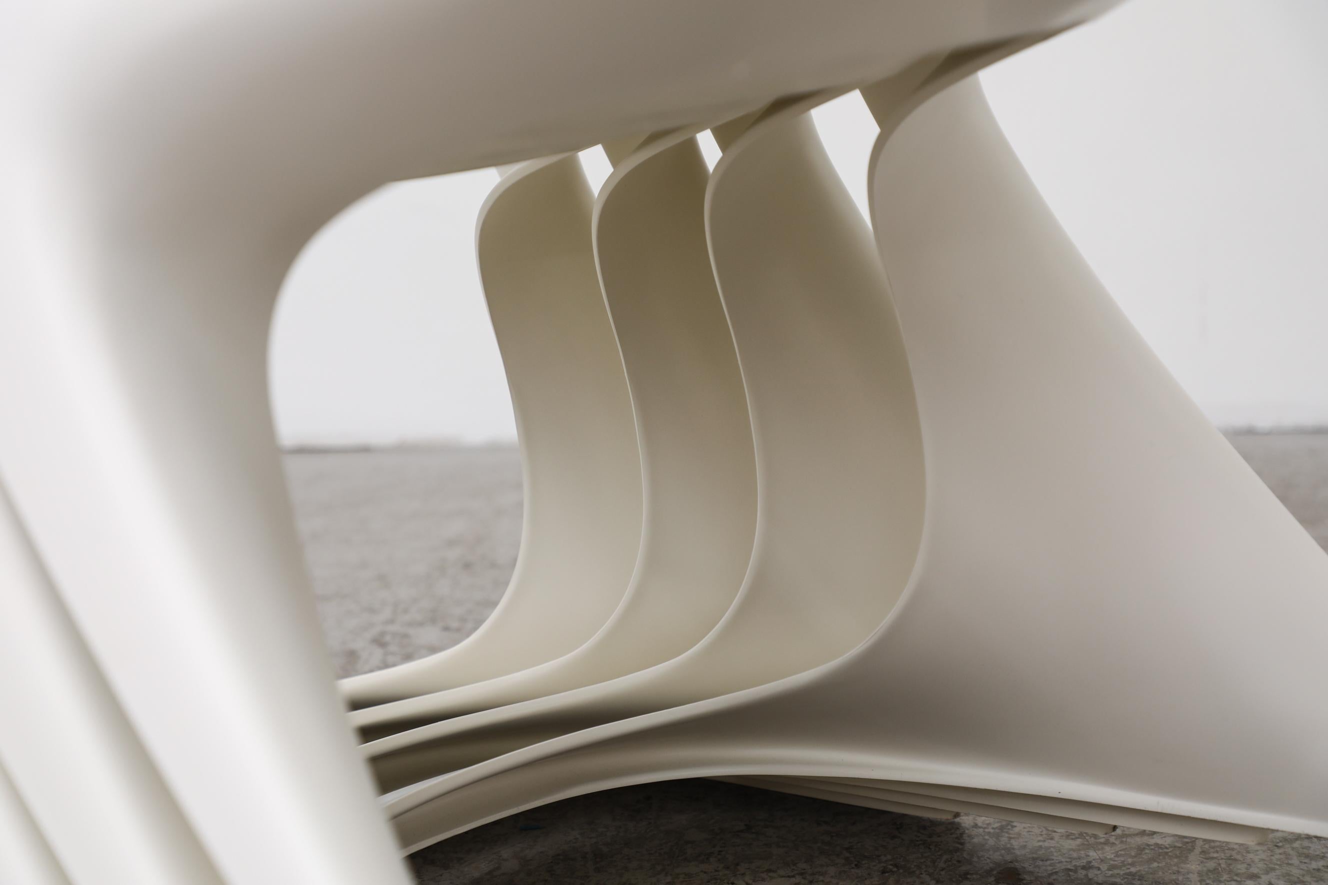 Set of 6 White Casalino Chairs by Alexander Begge 12