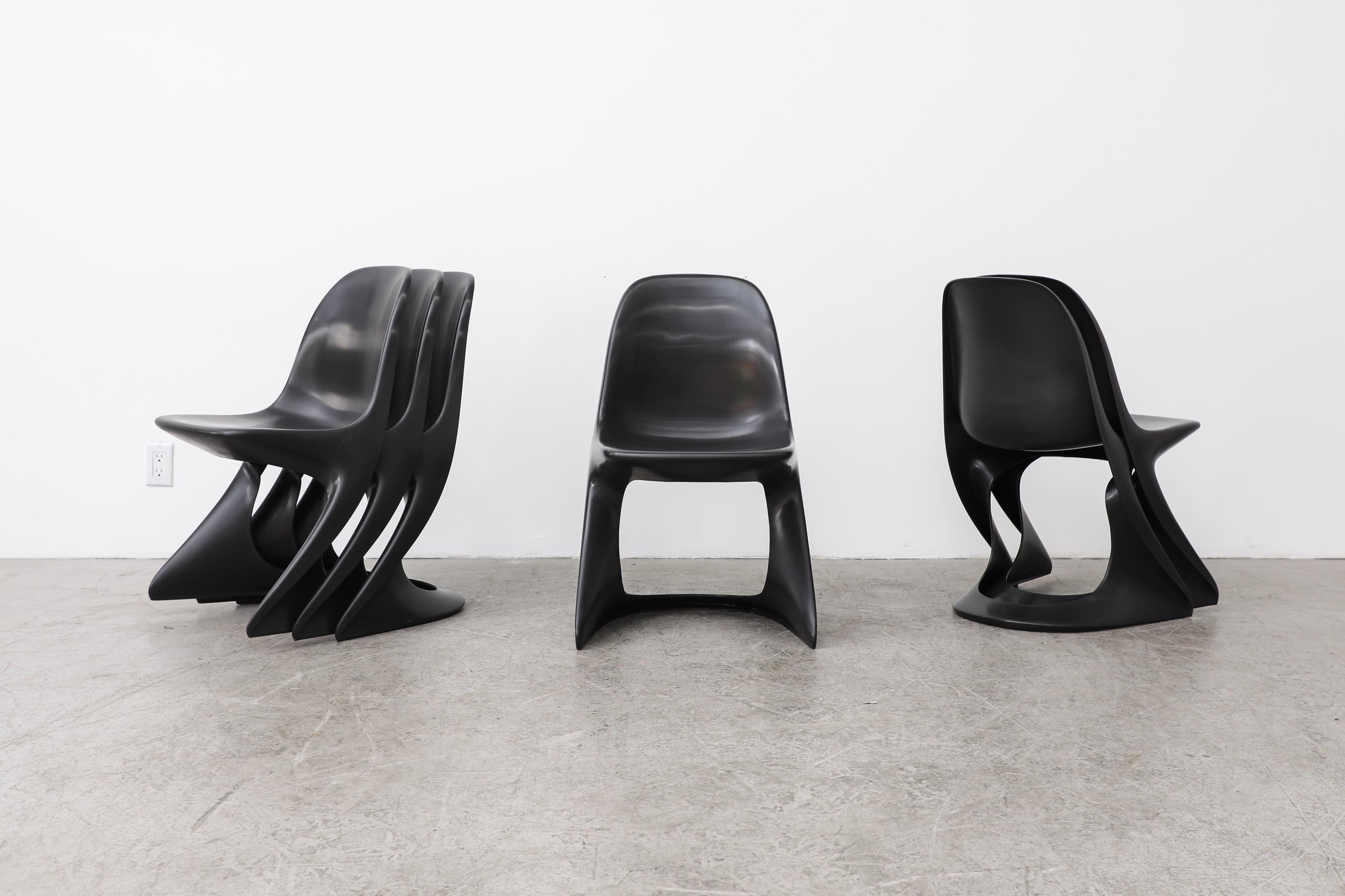 Mid-Century Modern Set of 6 Black Casalino Chairs by Alexander Begge