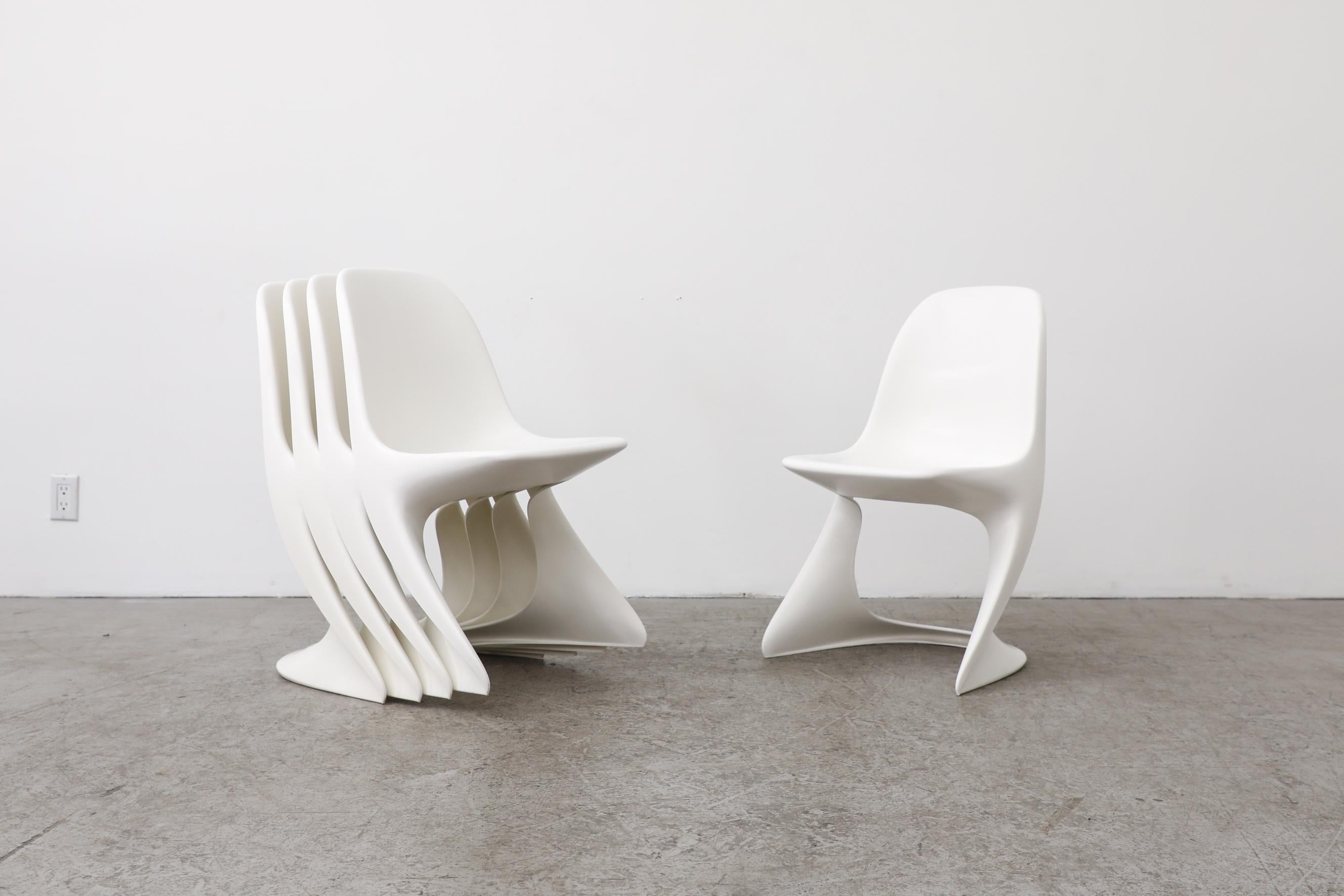 Mid-Century Modern Set of 6 White Casalino Chairs by Alexander Begge