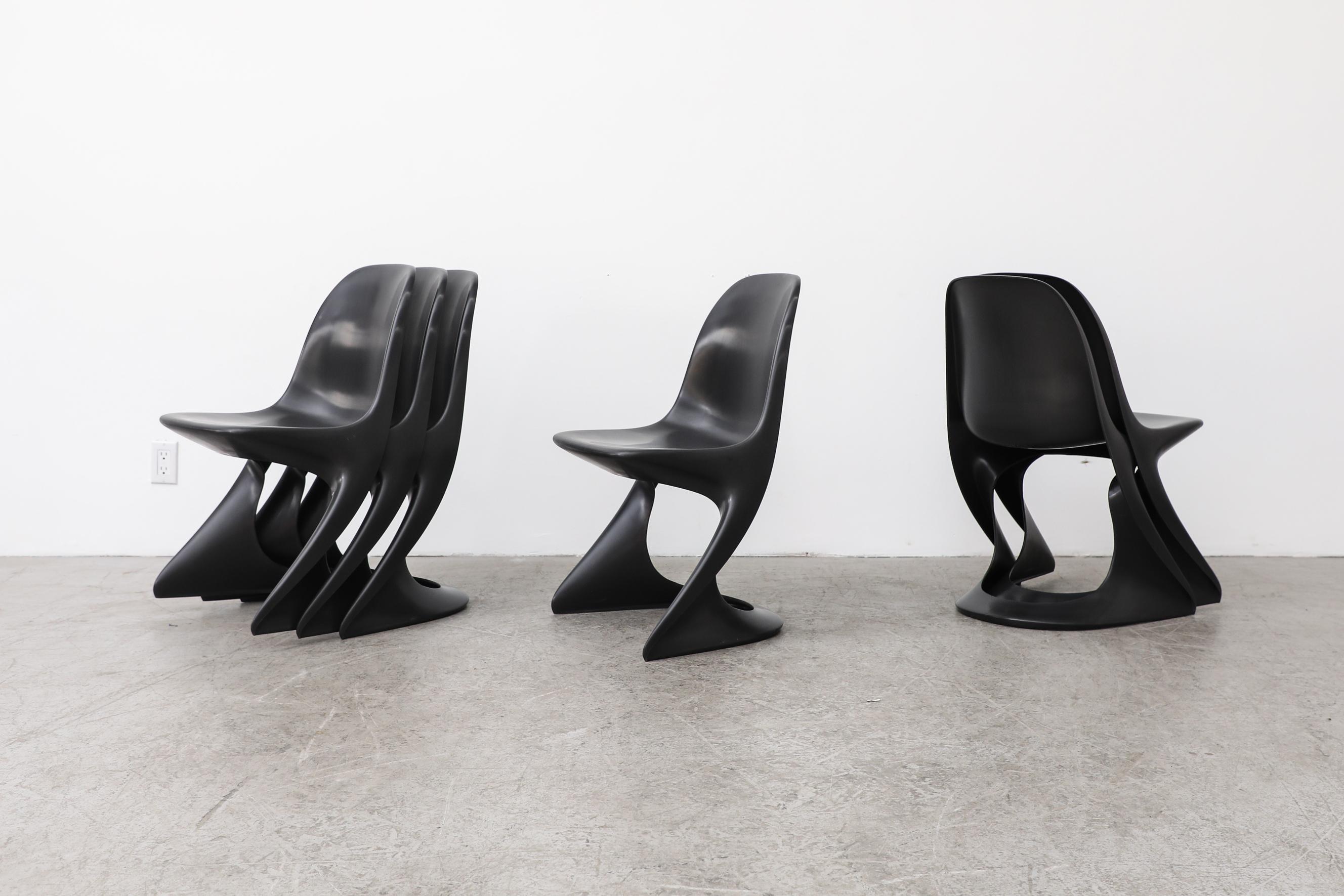 Italian Set of 6 Black Casalino Chairs by Alexander Begge