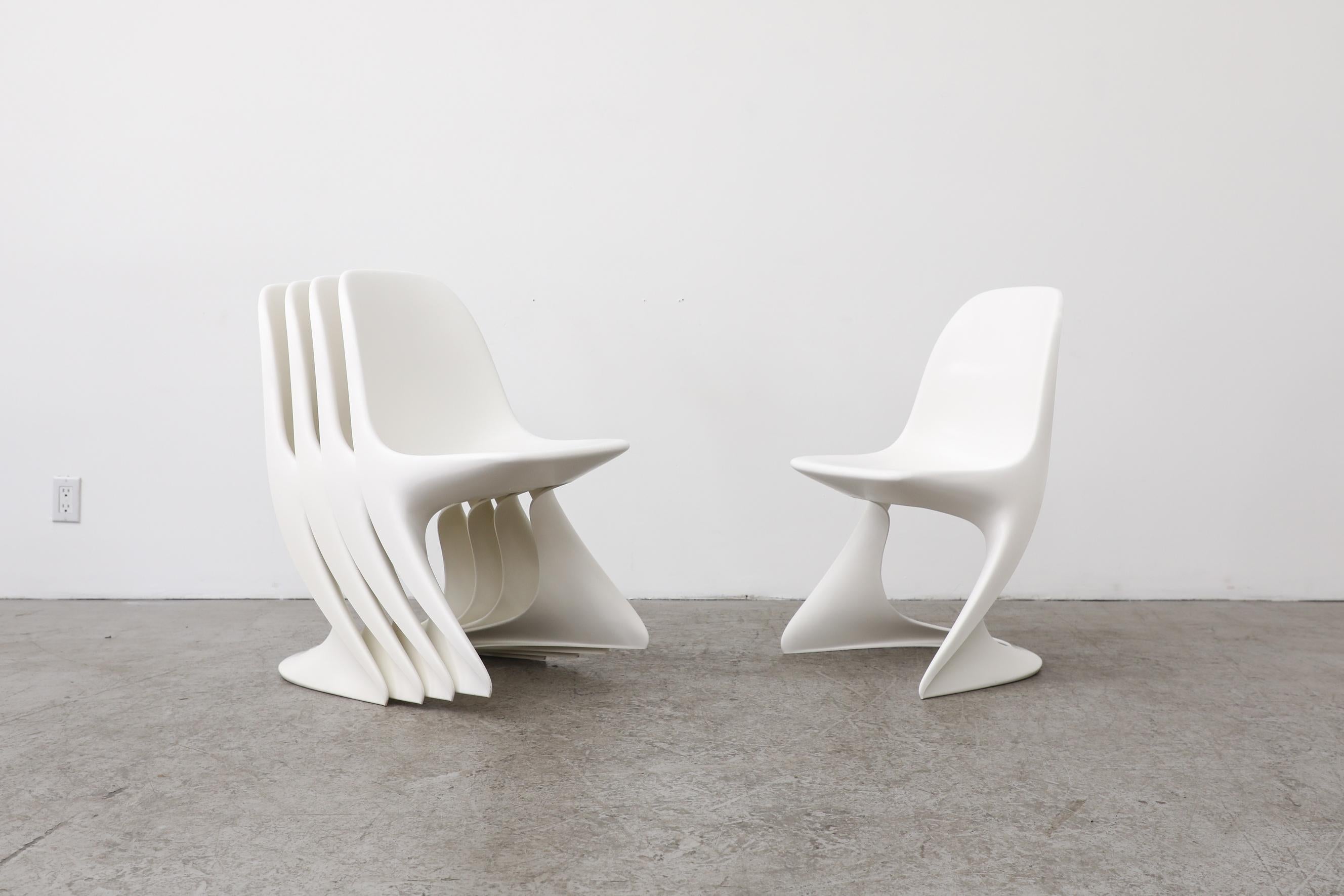 Italian Set of 6 White Casalino Chairs by Alexander Begge