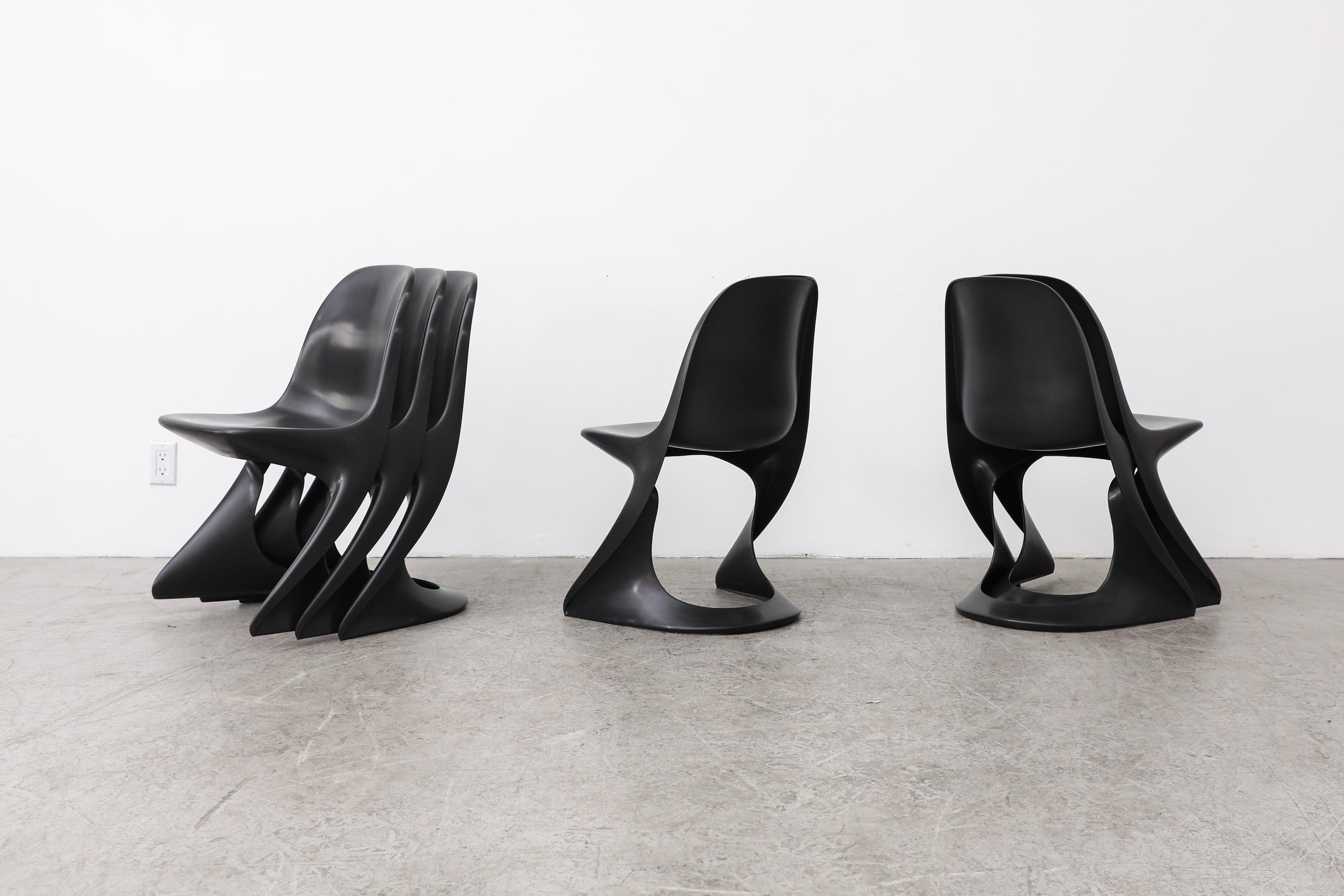 Late 20th Century Set of 6 Black Casalino Chairs by Alexander Begge