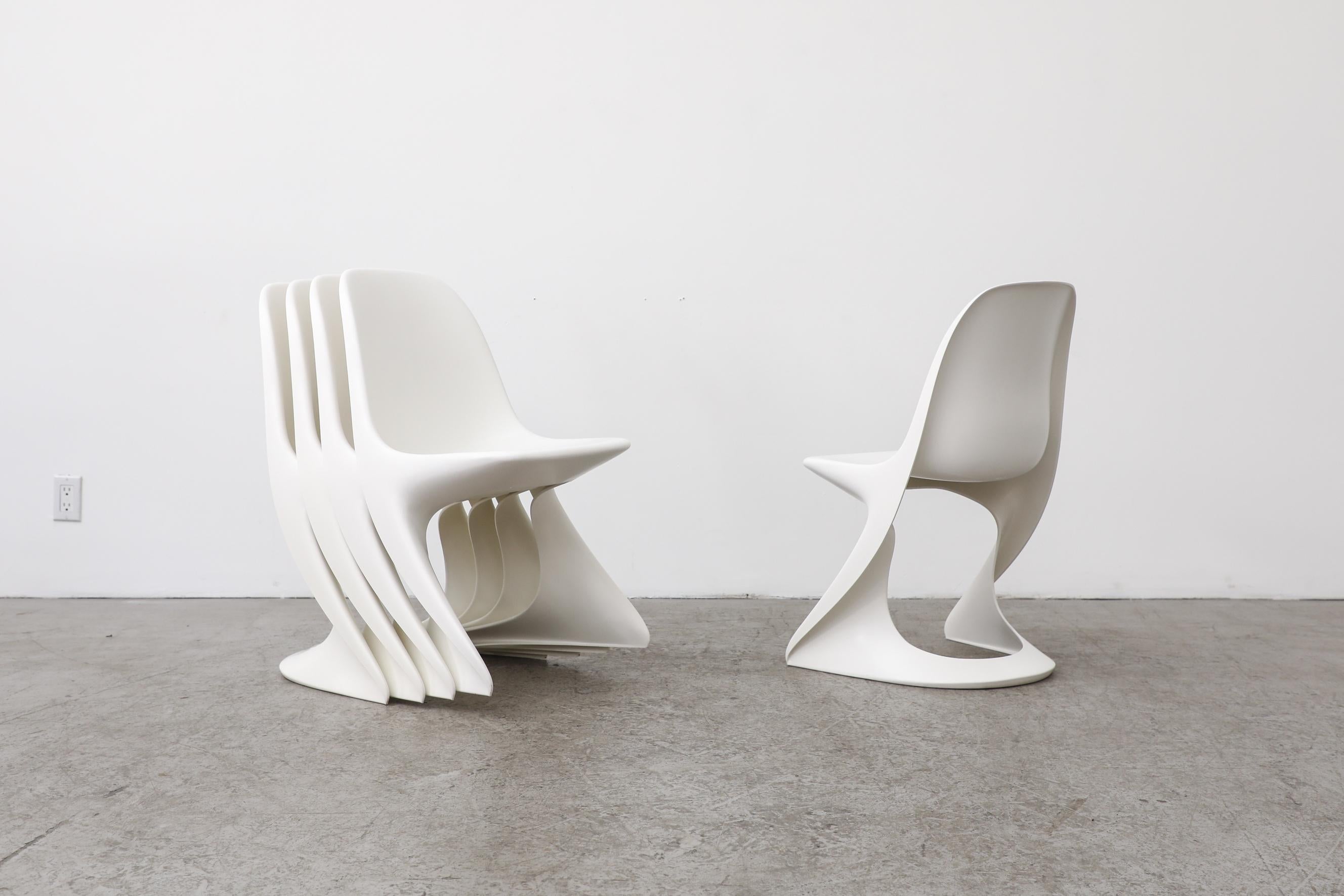 Late 20th Century Set of 6 White Casalino Chairs by Alexander Begge