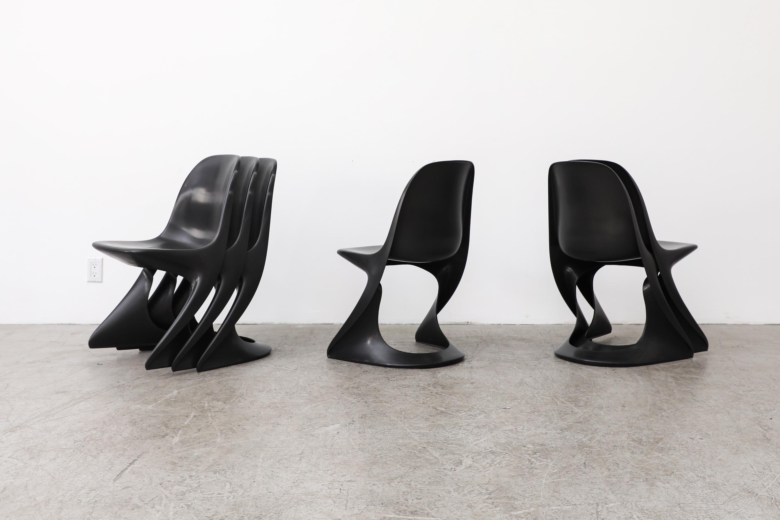 Plaster Set of 6 Black Casalino Chairs by Alexander Begge