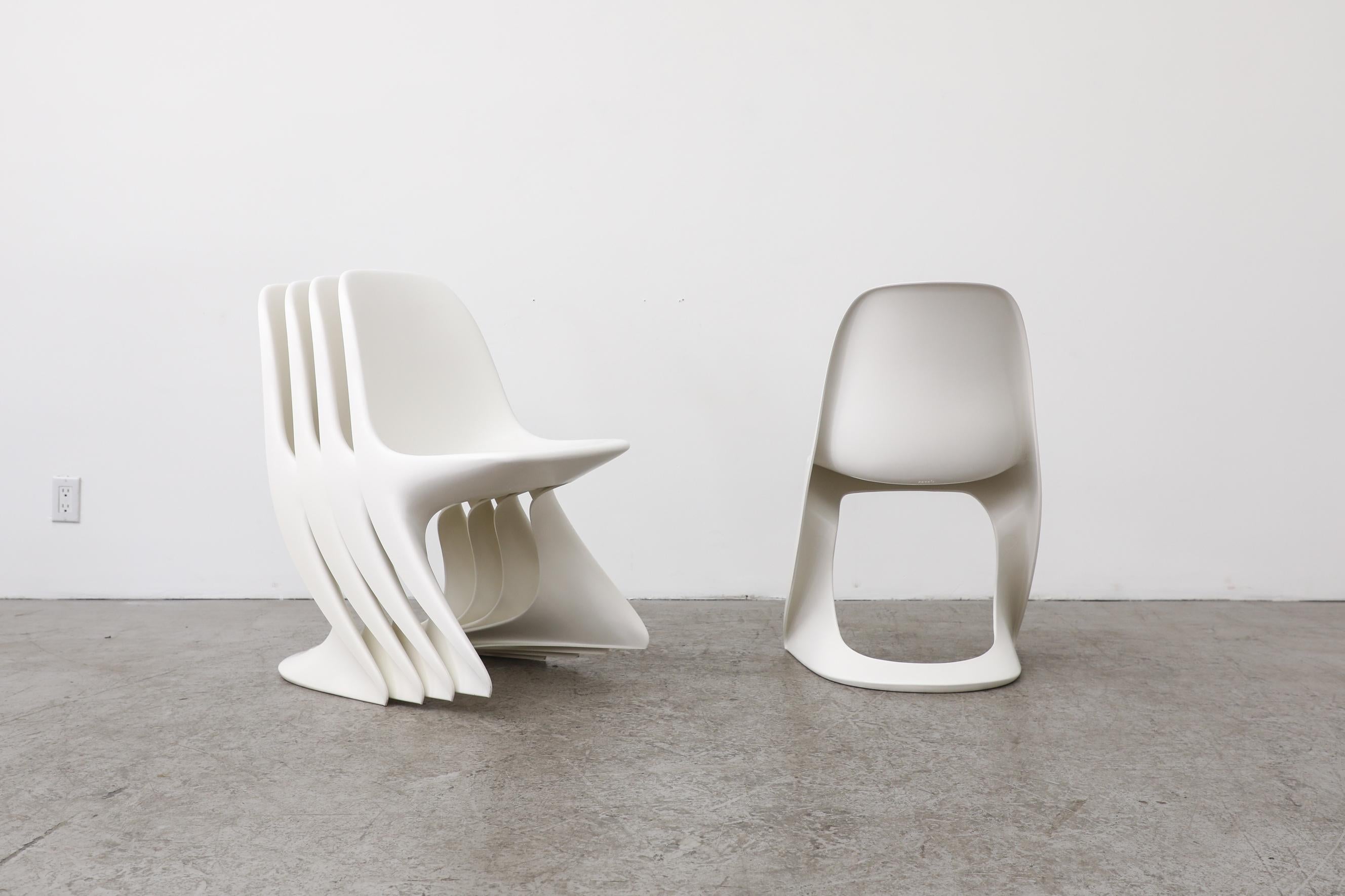 Set of 6 White Casalino Chairs by Alexander Begge 1