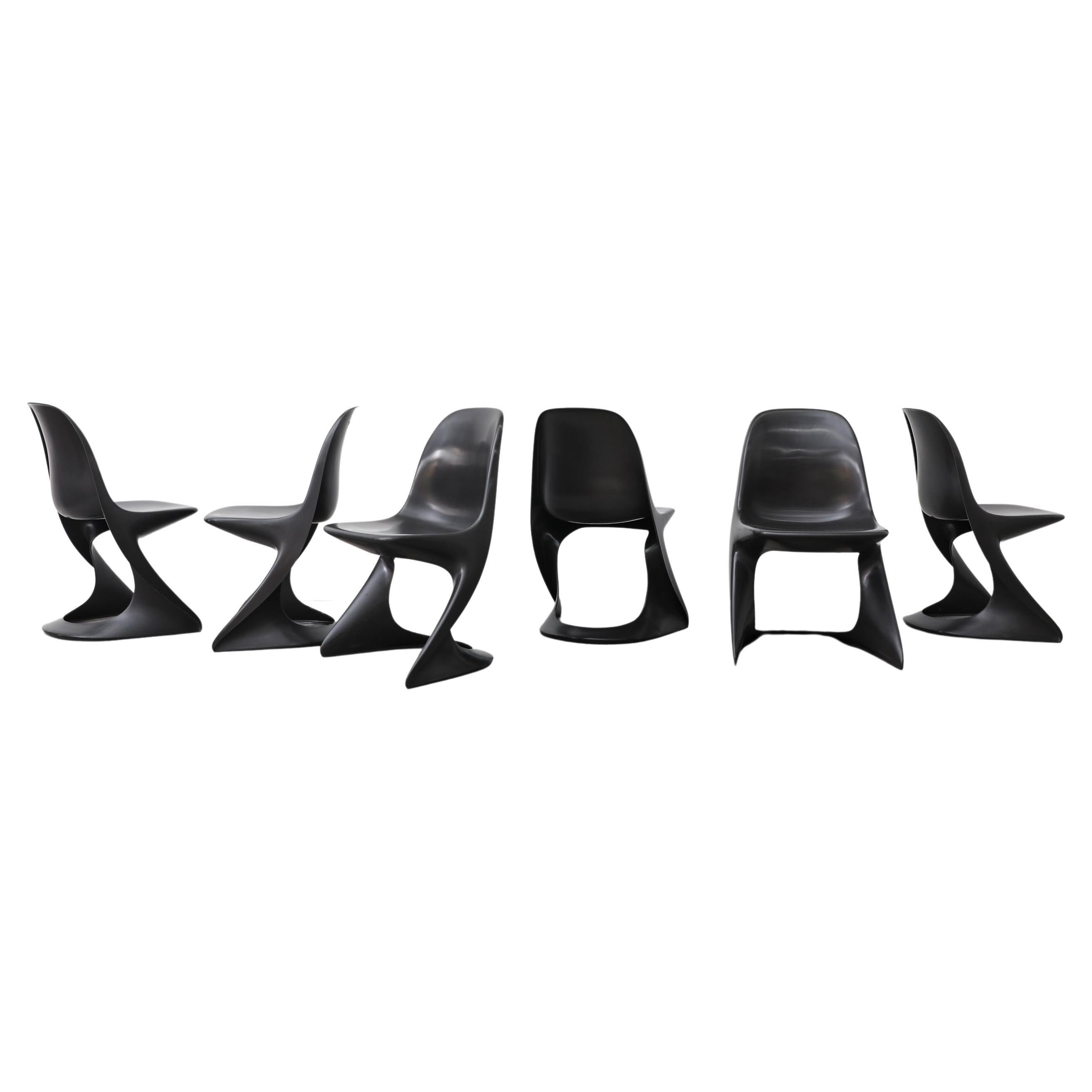 Set of 6 Black Casalino Chairs by Alexander Begge