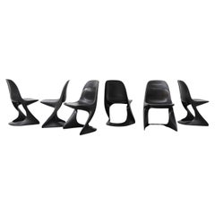 Ensemble de 6 chaises Casalino noires d'Alexander Begge