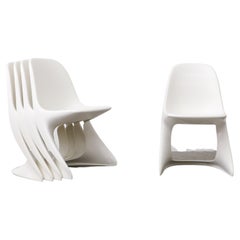 Set of 6 White Casalino Chairs by Alexander Begge
