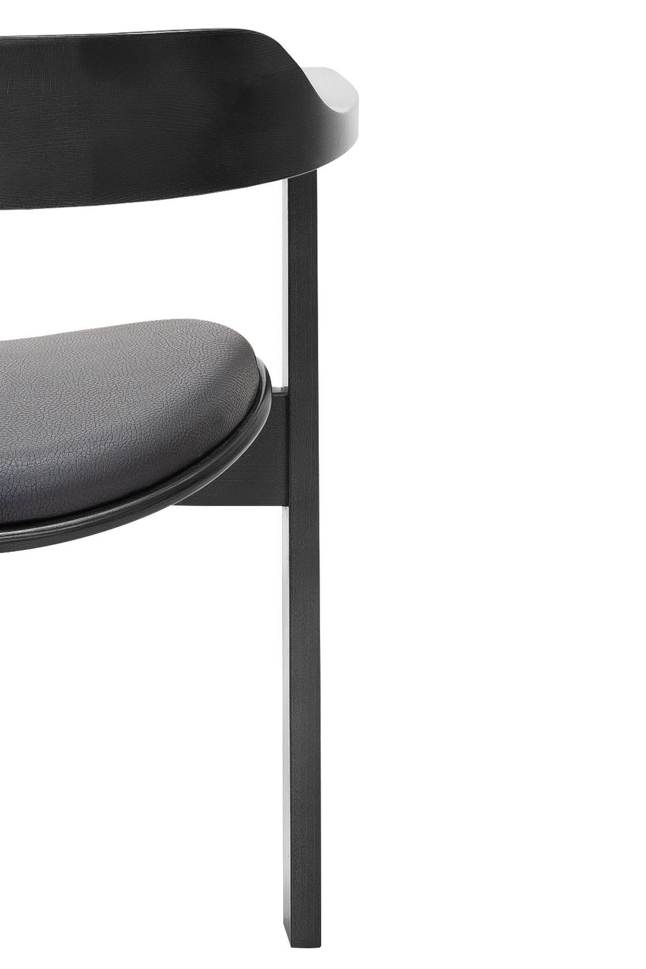 Mid Century Modern 6 Black Haussmann chair, Robert & Trix Haussmann, Design 1964 For Sale 3