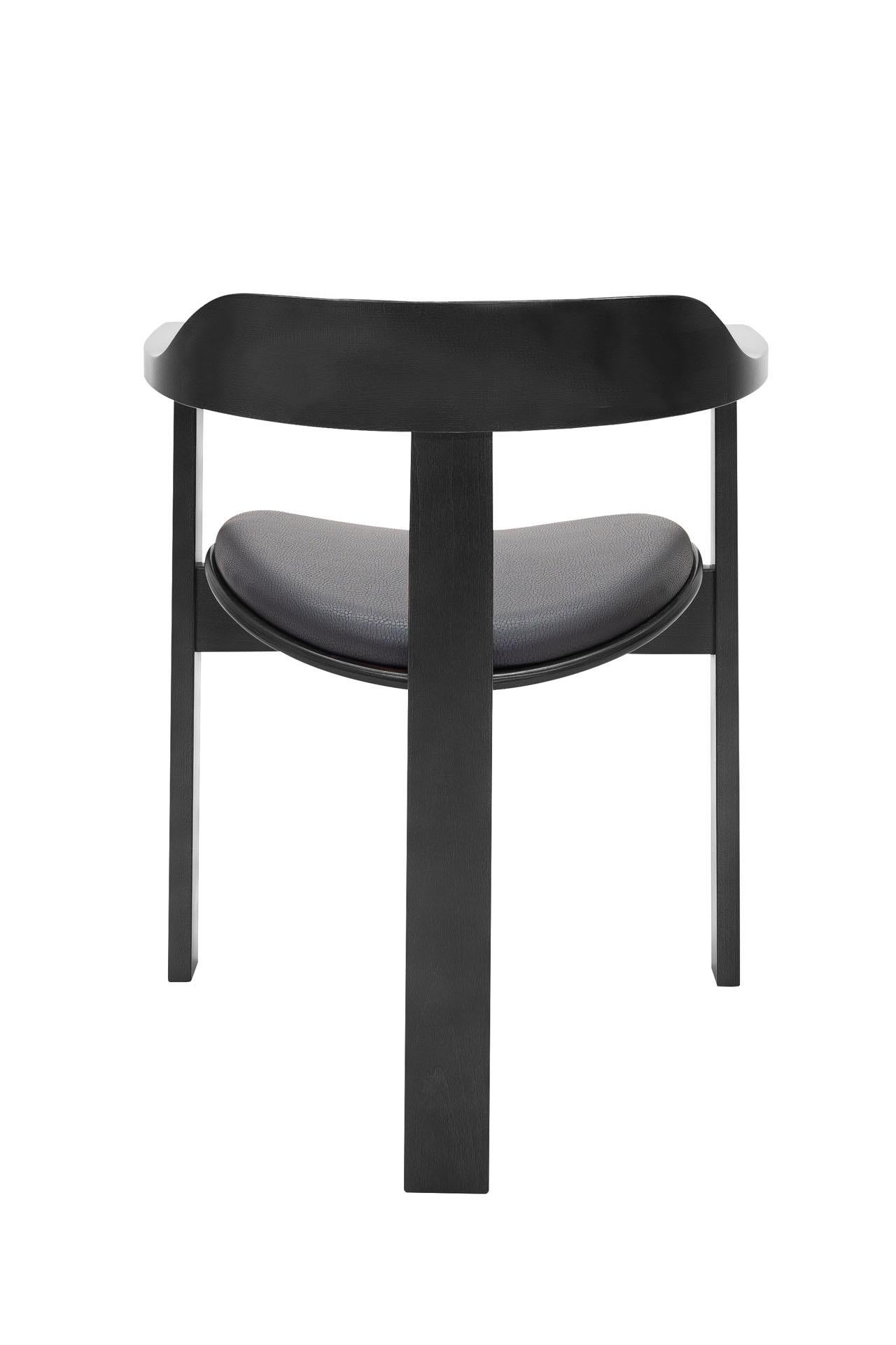 Contemporary Mid Century Modern 6 Black Haussmann chair, Robert & Trix Haussmann, Design 1964 For Sale