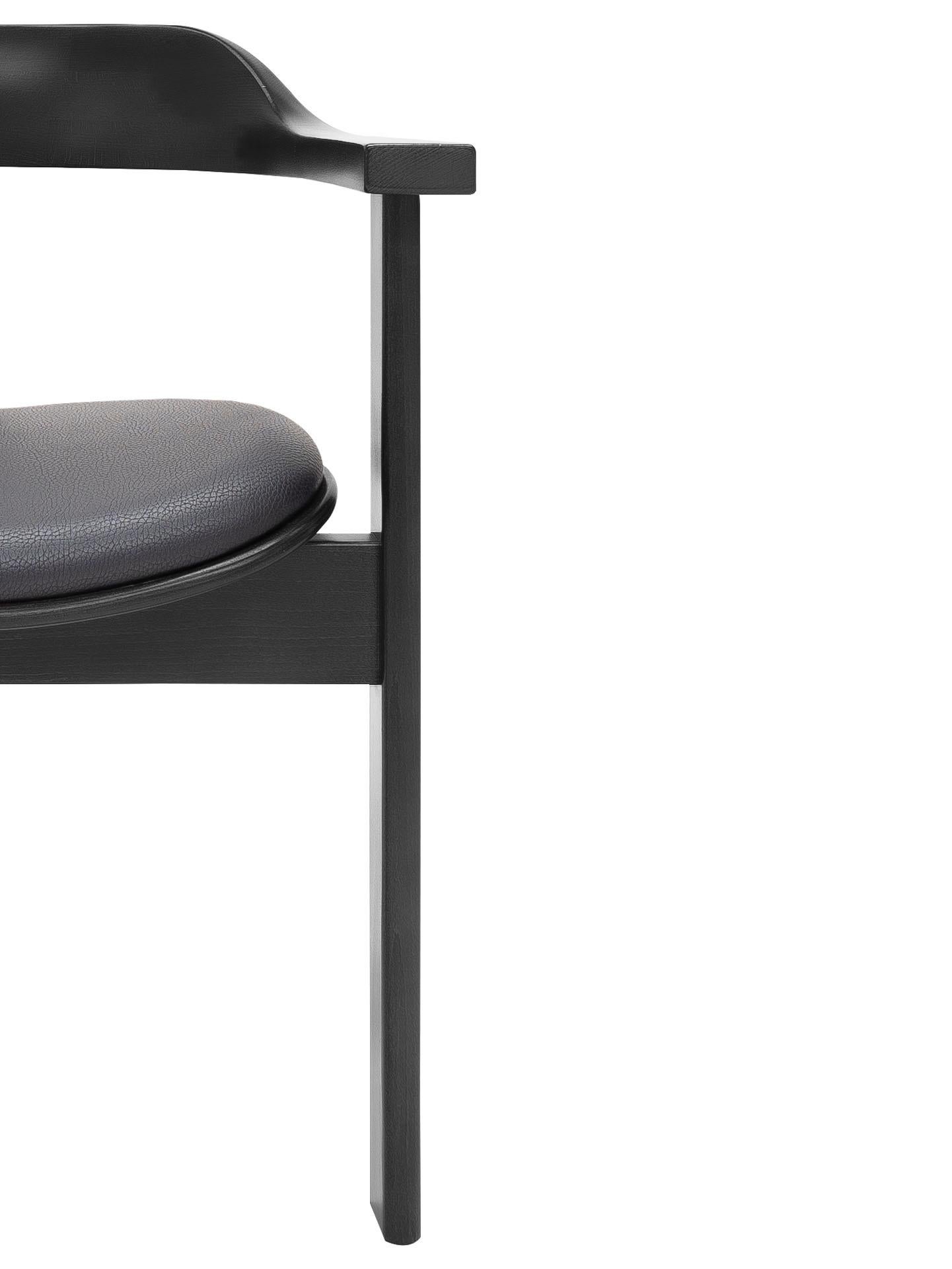 Mid Century Modern 6 Black Haussmann chair, Robert & Trix Haussmann, Design 1964 For Sale 2