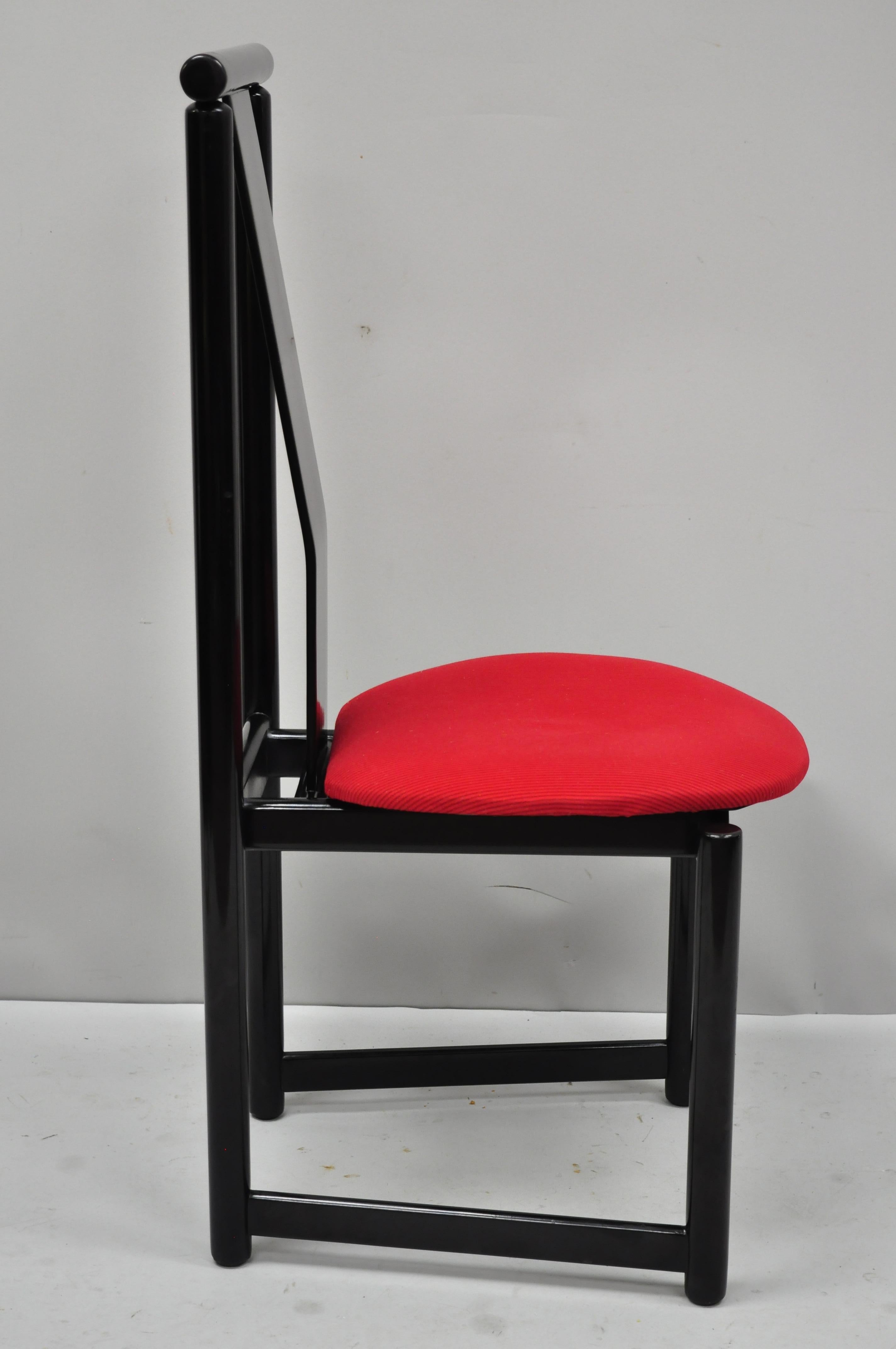 black and red dining chairs