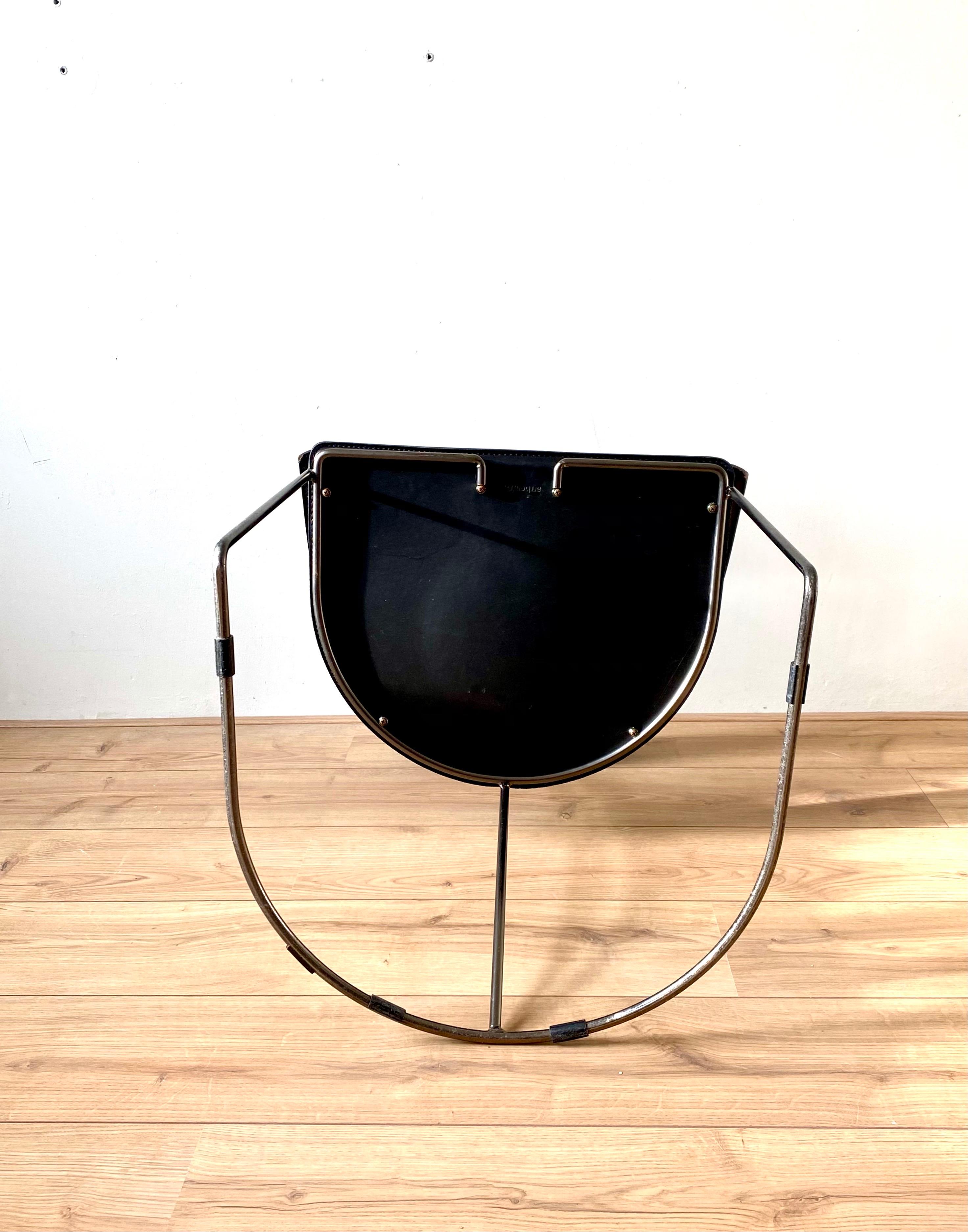Set of 6 Black Leather Italian Dining Room Chairs, by Arrben, 1980s FINAL SALE 1