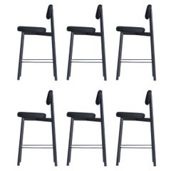 Set of 6 Black Residence 65 Counter Chairs by Kann Design