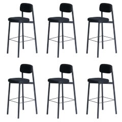 Set of 6 Black Residence 75 Counter Chairs by Kann Design