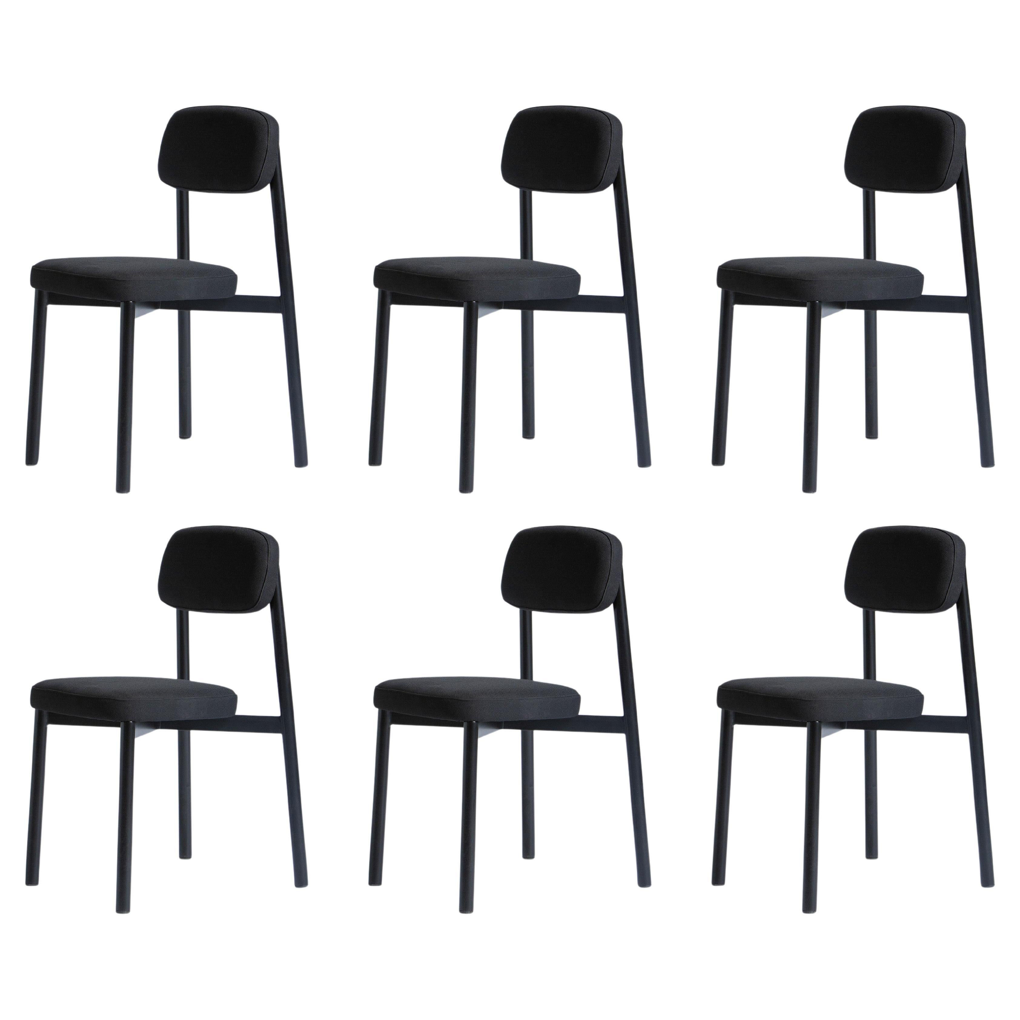 Set of 6 Black Residence Chairs by Kann Design For Sale