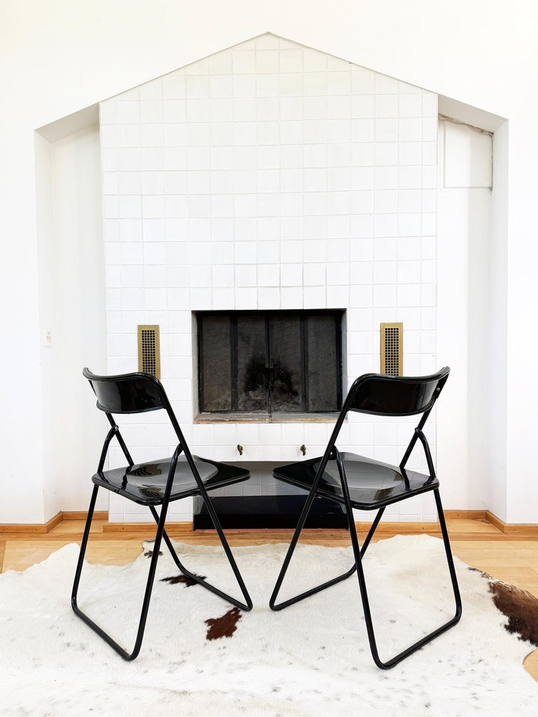 Set of 6 Black Swedish Postmodern 80s Vintage Nils Gammelgaard